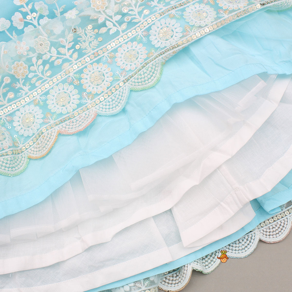 Floral And Bird Embroidered Top With Matching Lehenga And Dupatta