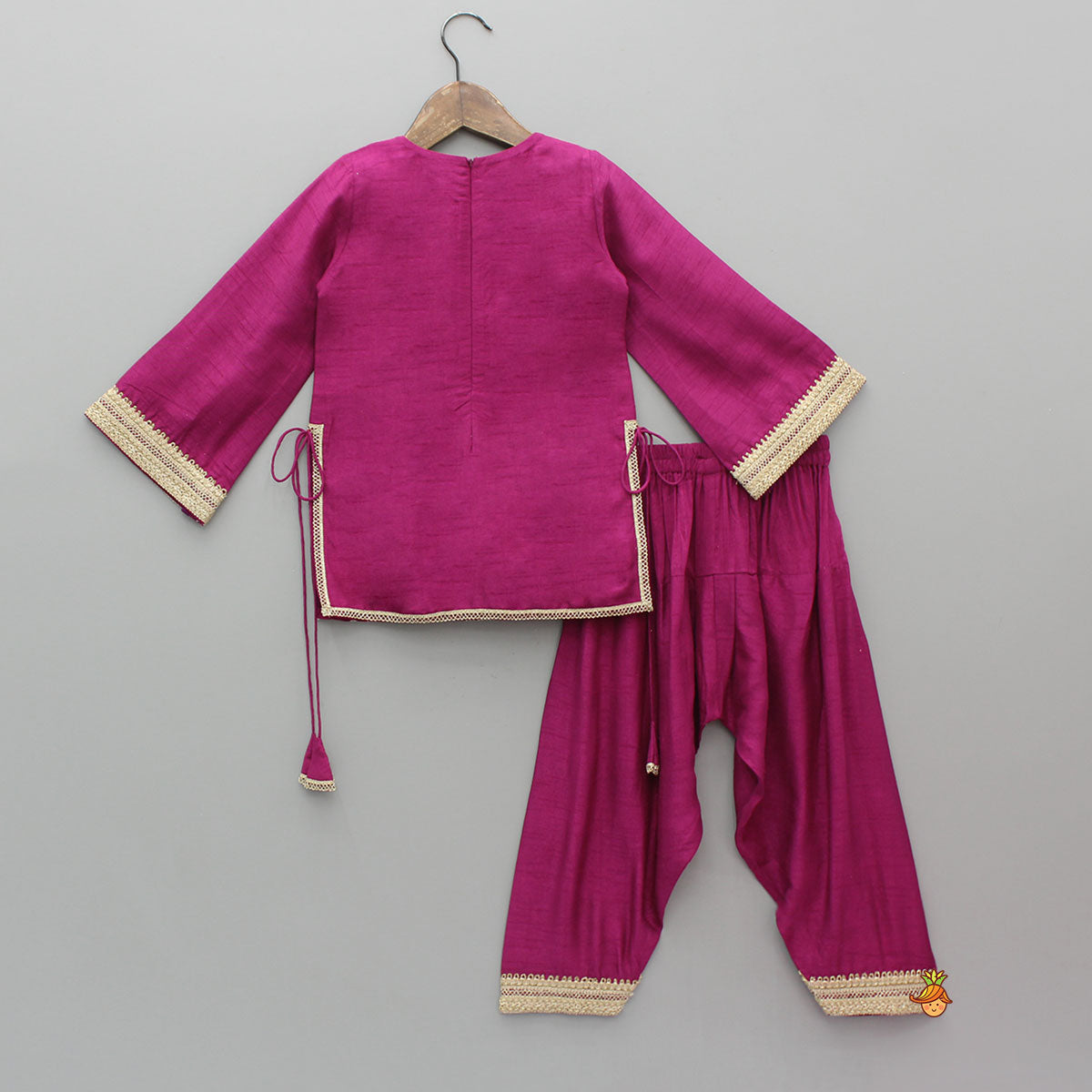 Yoke-Detail Ethnic Kurti With Matching Salwar And Dupatta