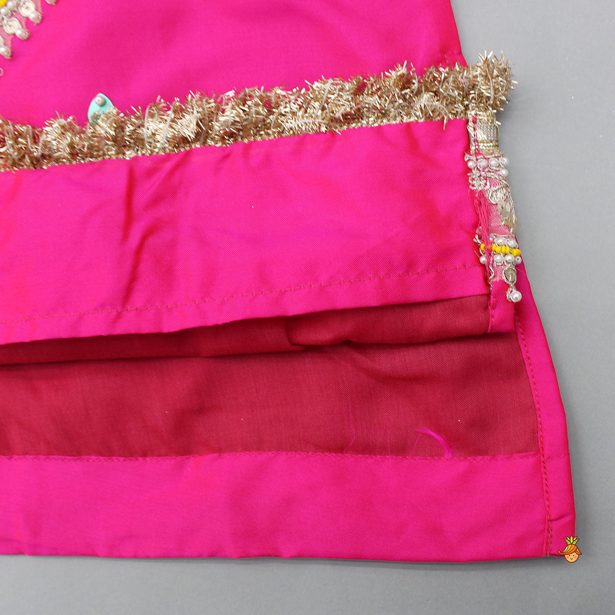 Beautiful Lace Work Beaded Kurti With Lehenga And Dupatta