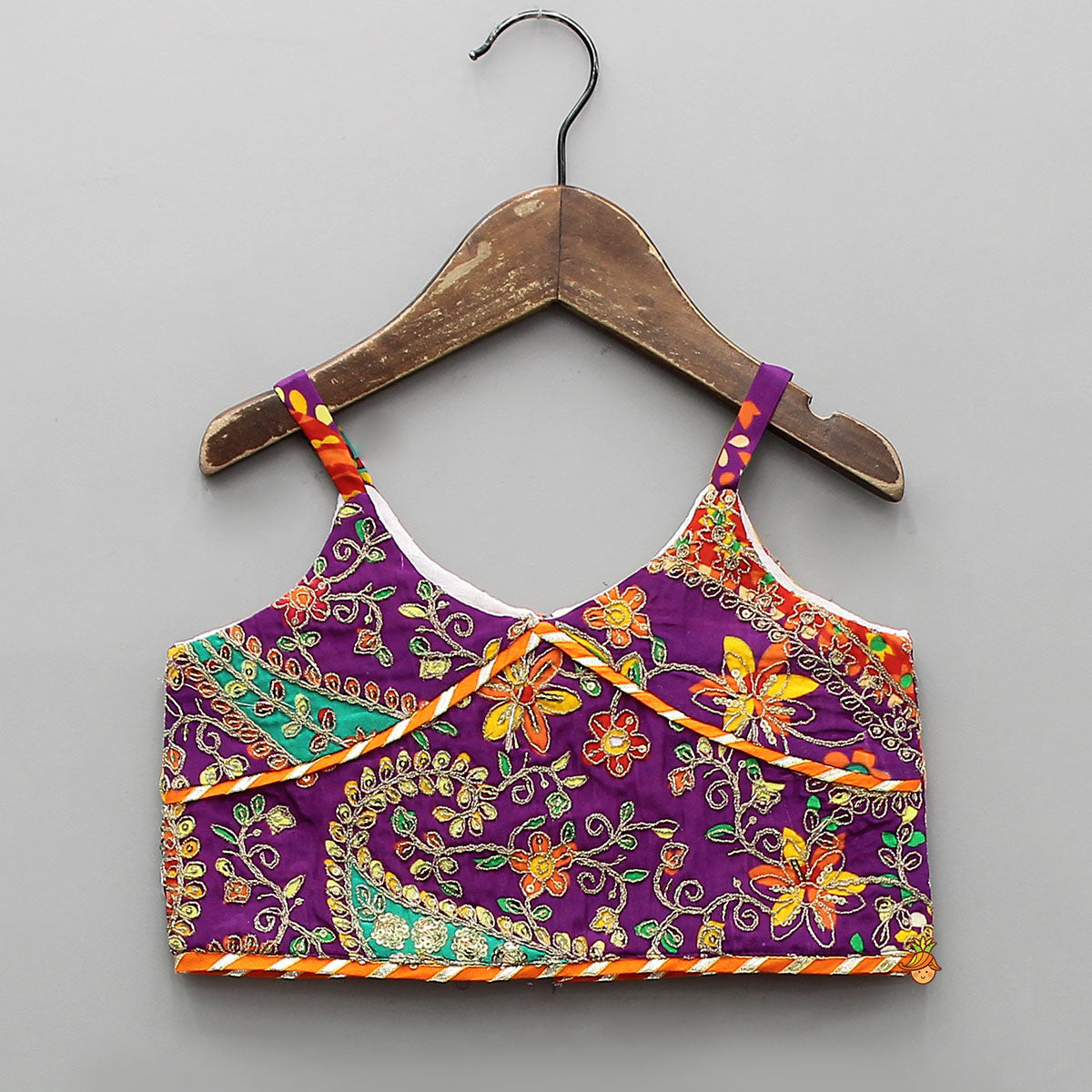 Beautifully Heavy Embroidered Strappy Top And Lehenga With Contrasting Dupatta