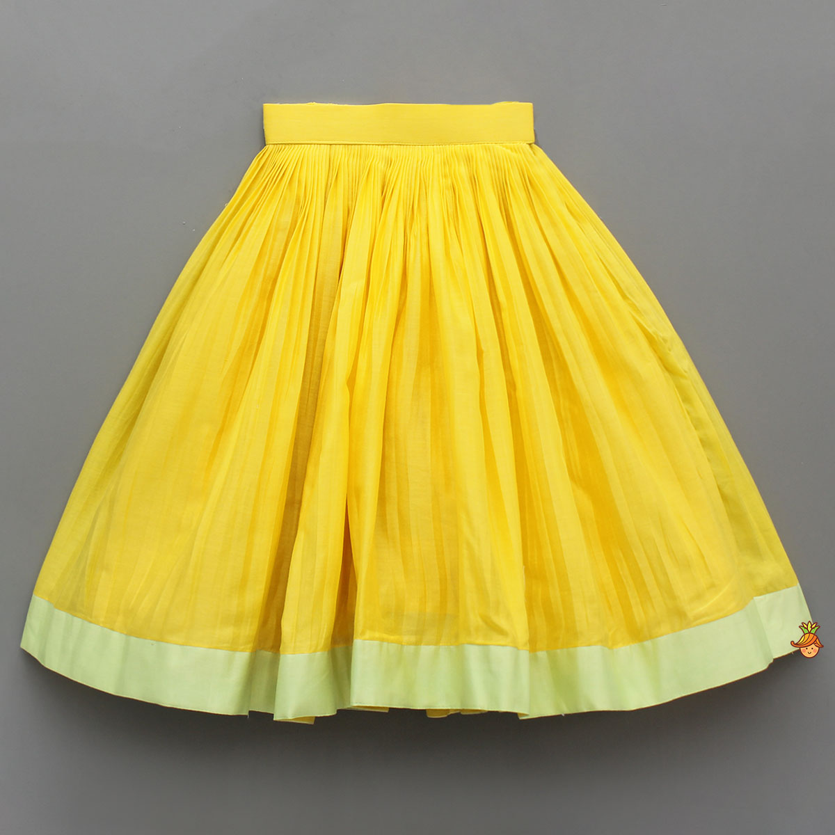 Yellow Halter Neck Floral Embroidered Top With Pleat Detailed Lehenga