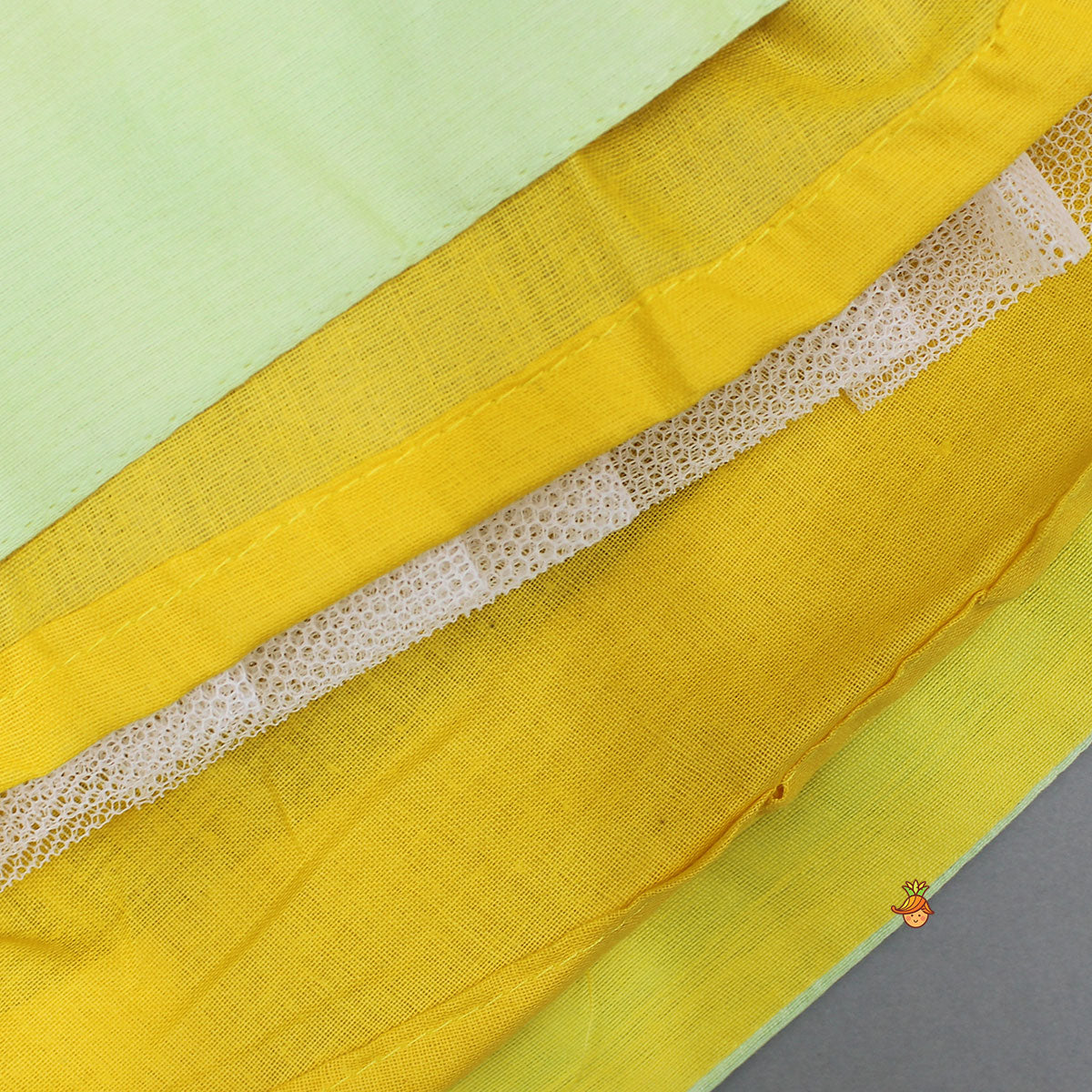 Yellow Halter Neck Floral Embroidered Top With Pleat Detailed Lehenga