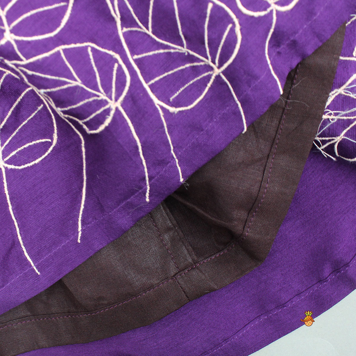 Leaf Embroidered Kurti With Matching Embroidered Palazzo And Dupatta