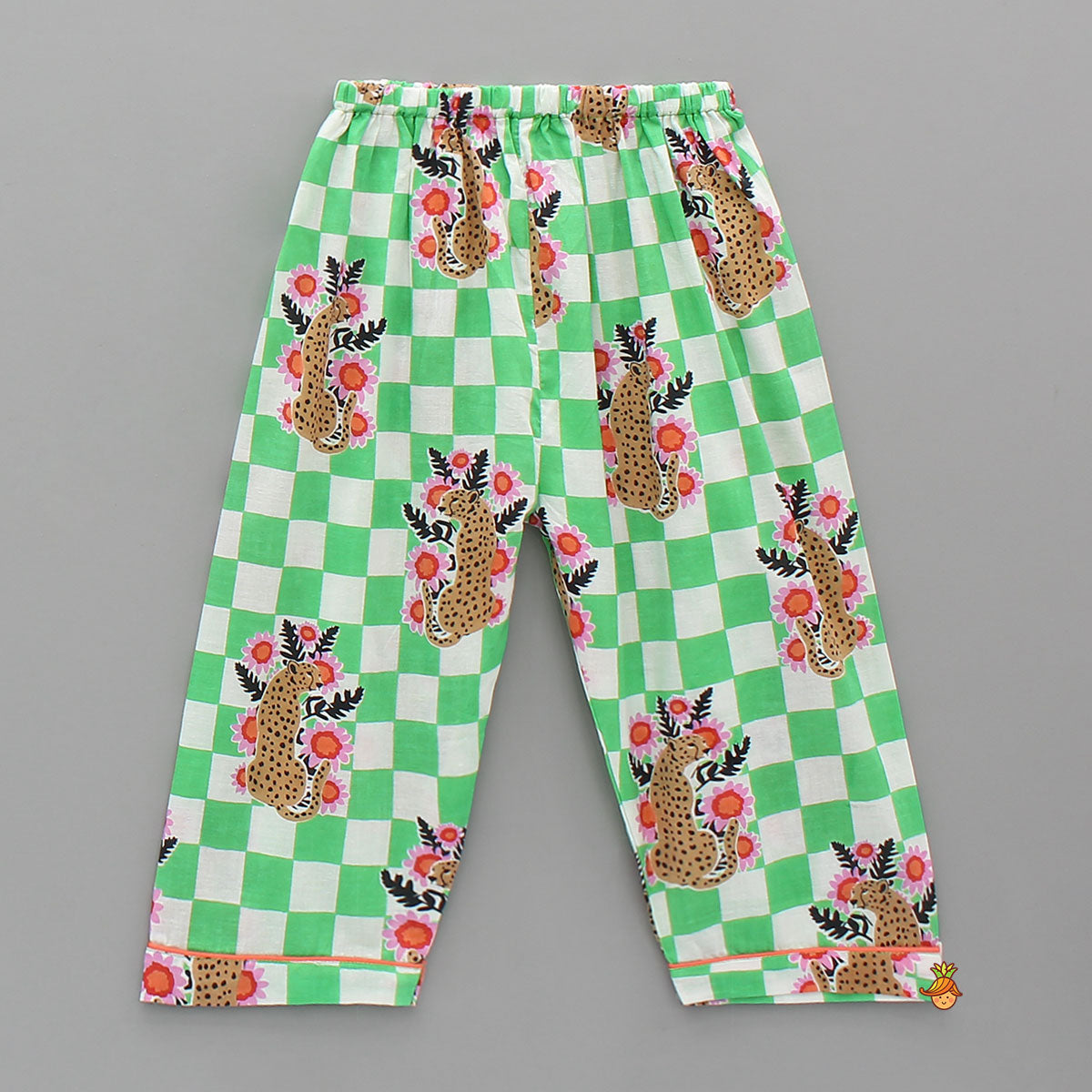 Animal Printed Notched Collar Sleepwear