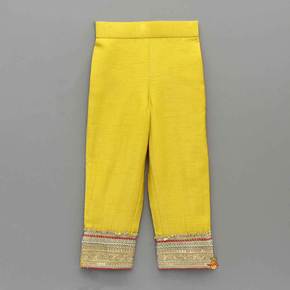 Lace Adorned Kurti With Matching Pant And Dupatta