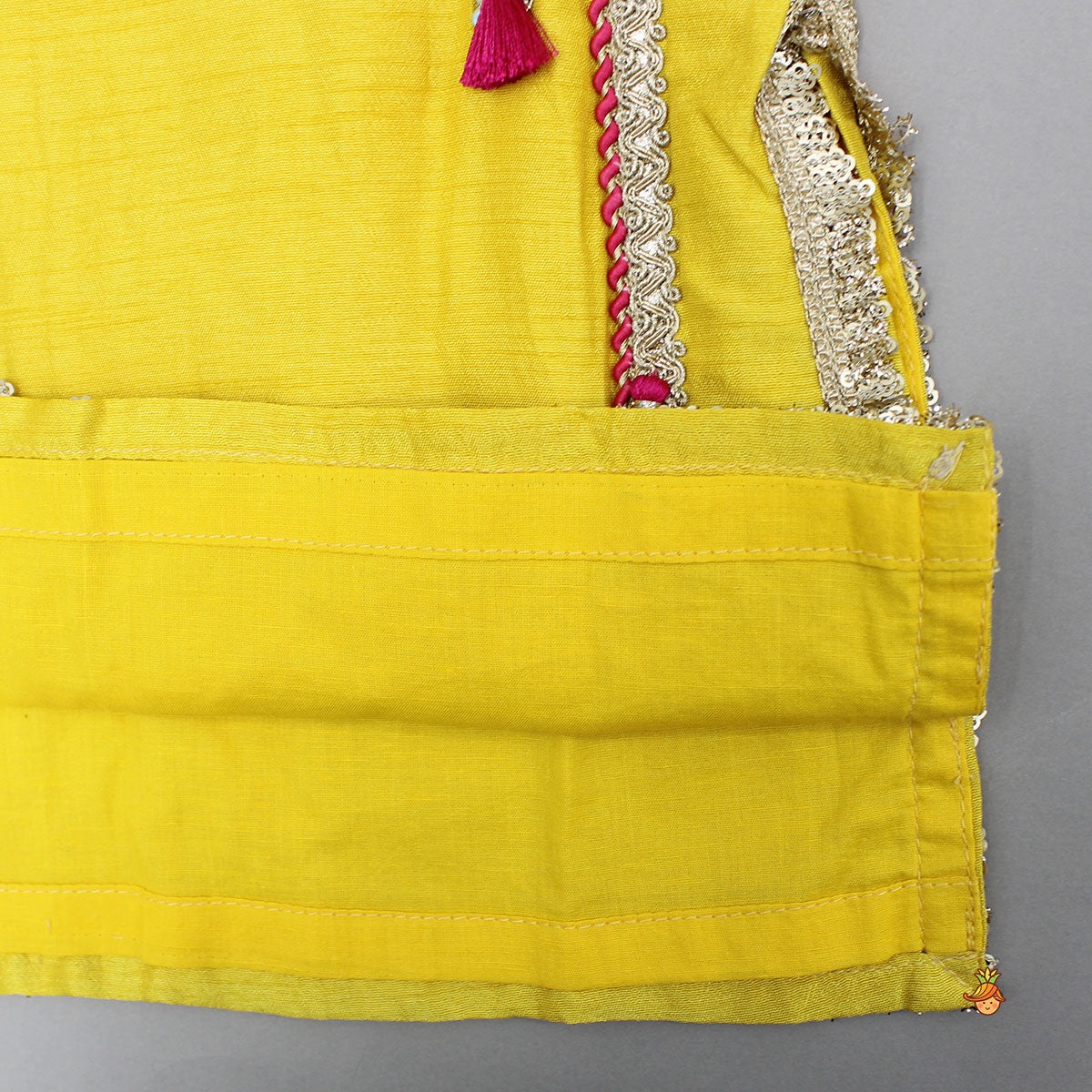 Lace Adorned Kurti With Matching Pant And Dupatta