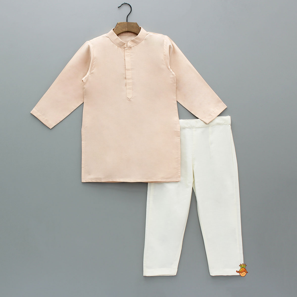 Kurta With Potli Button Detailed Jacket And Pyjama