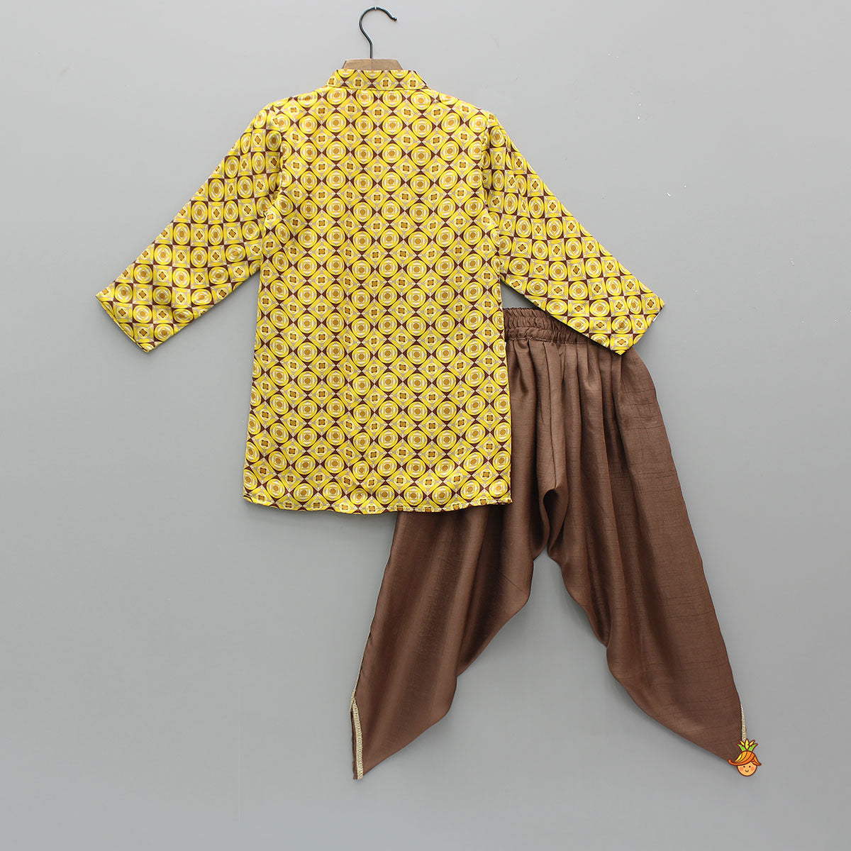 Printed Asymmetrical Placket Kurta With Dhoti