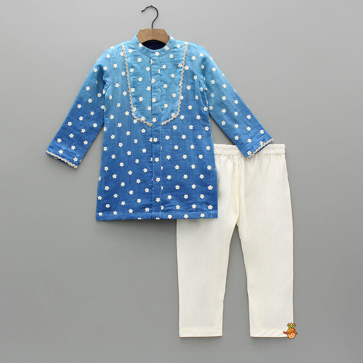 Thread Embroidered Kurta And Pyjama