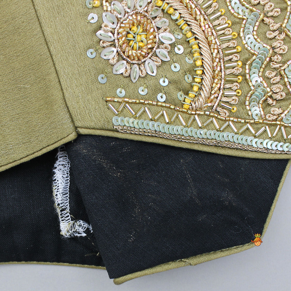 Halter Neck Paisley Embroidered Stylish Top With Brocade Lehenga