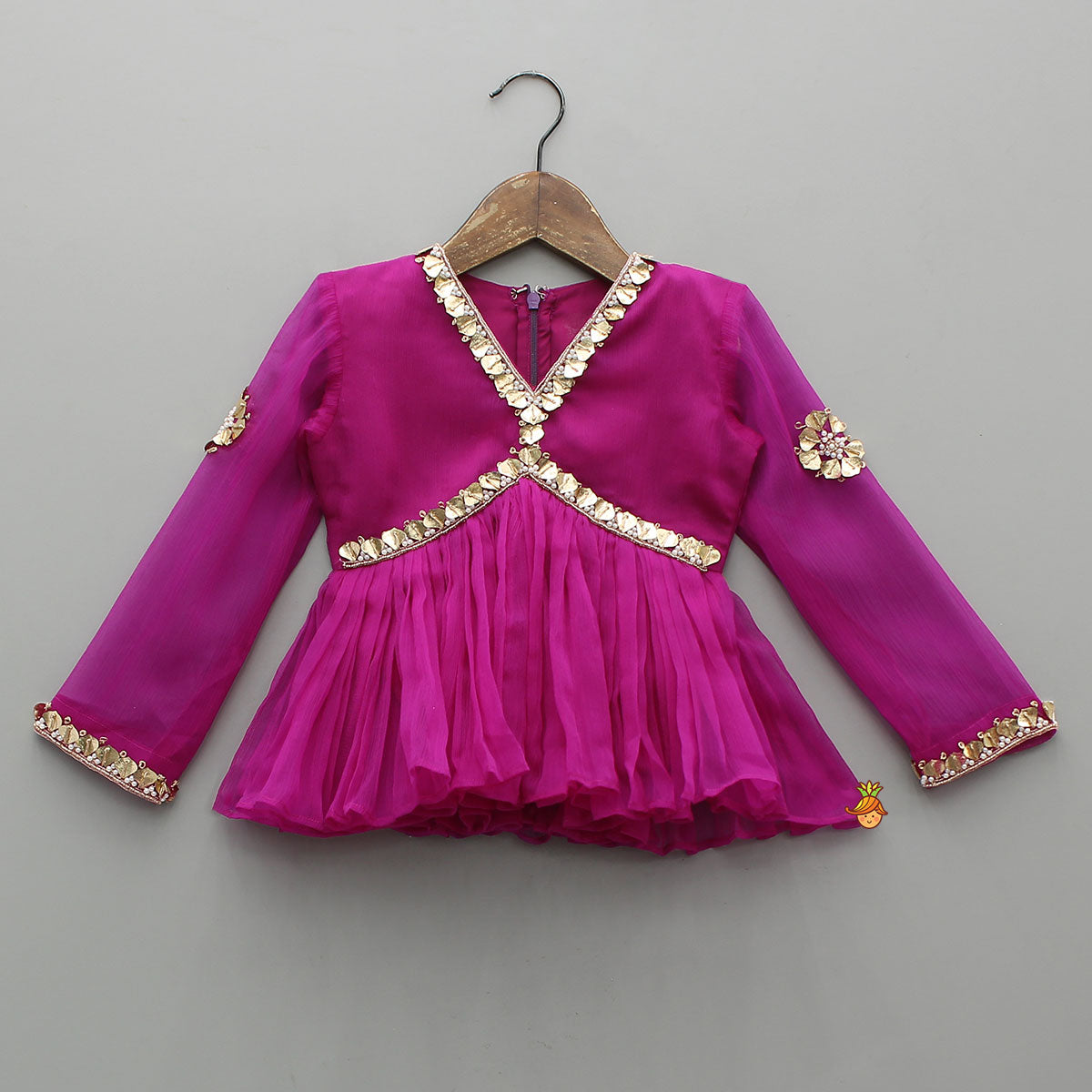 V-Neck Embroidered Top And Lehenga