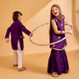 Faux Jacket Style Sequin Embroidered Kurta With Pyjama twinning model image 3