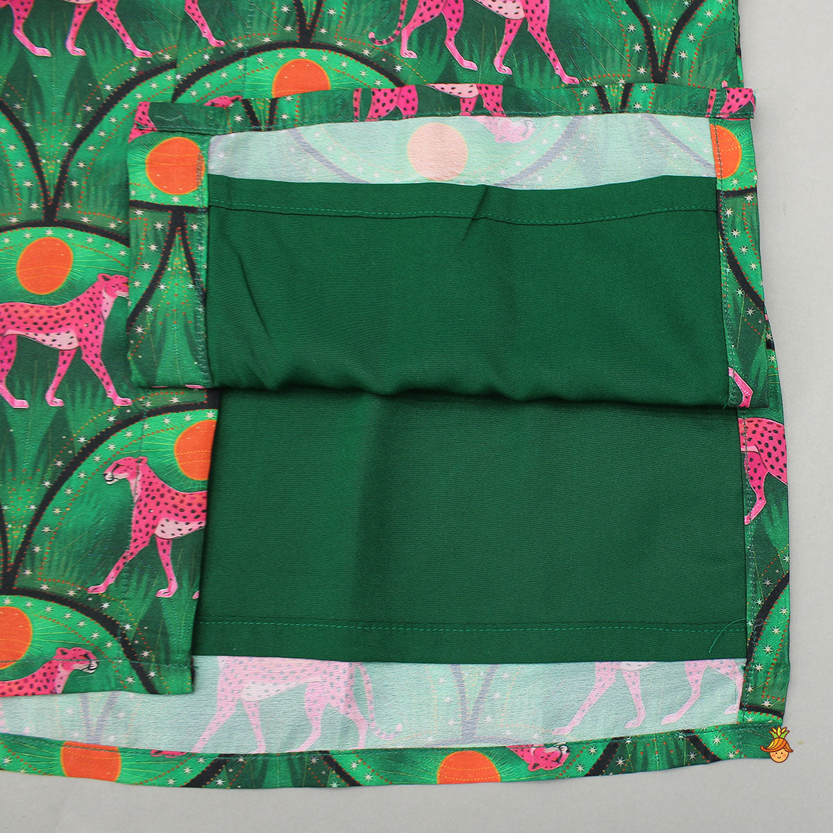 Animal Print Front-Button Kurta With Pyjama