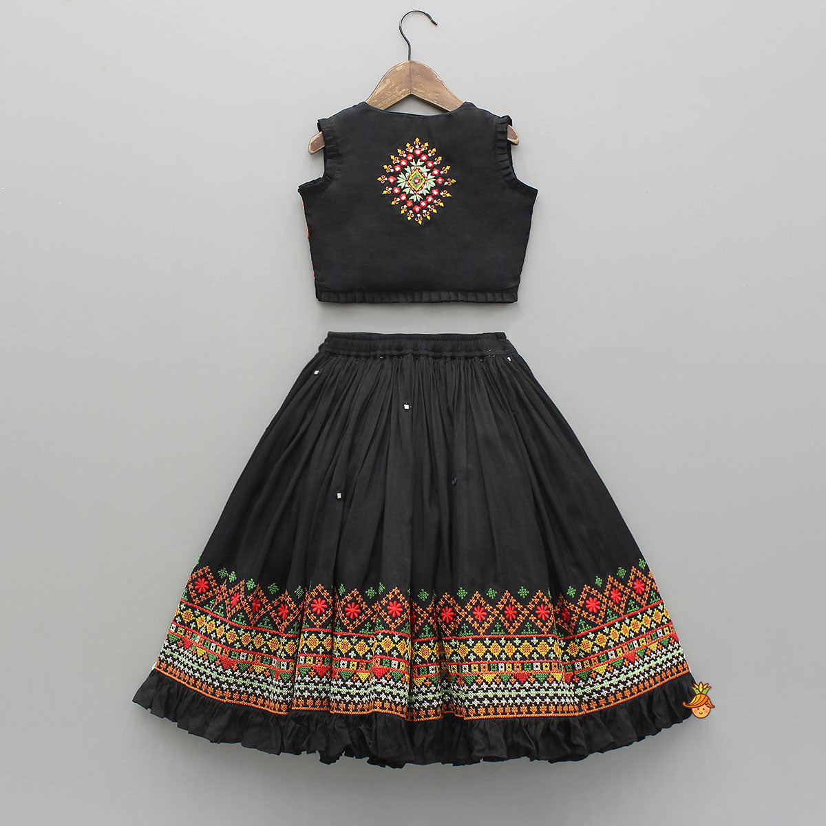 Intricate Embroidered Top And Flared Lehenga