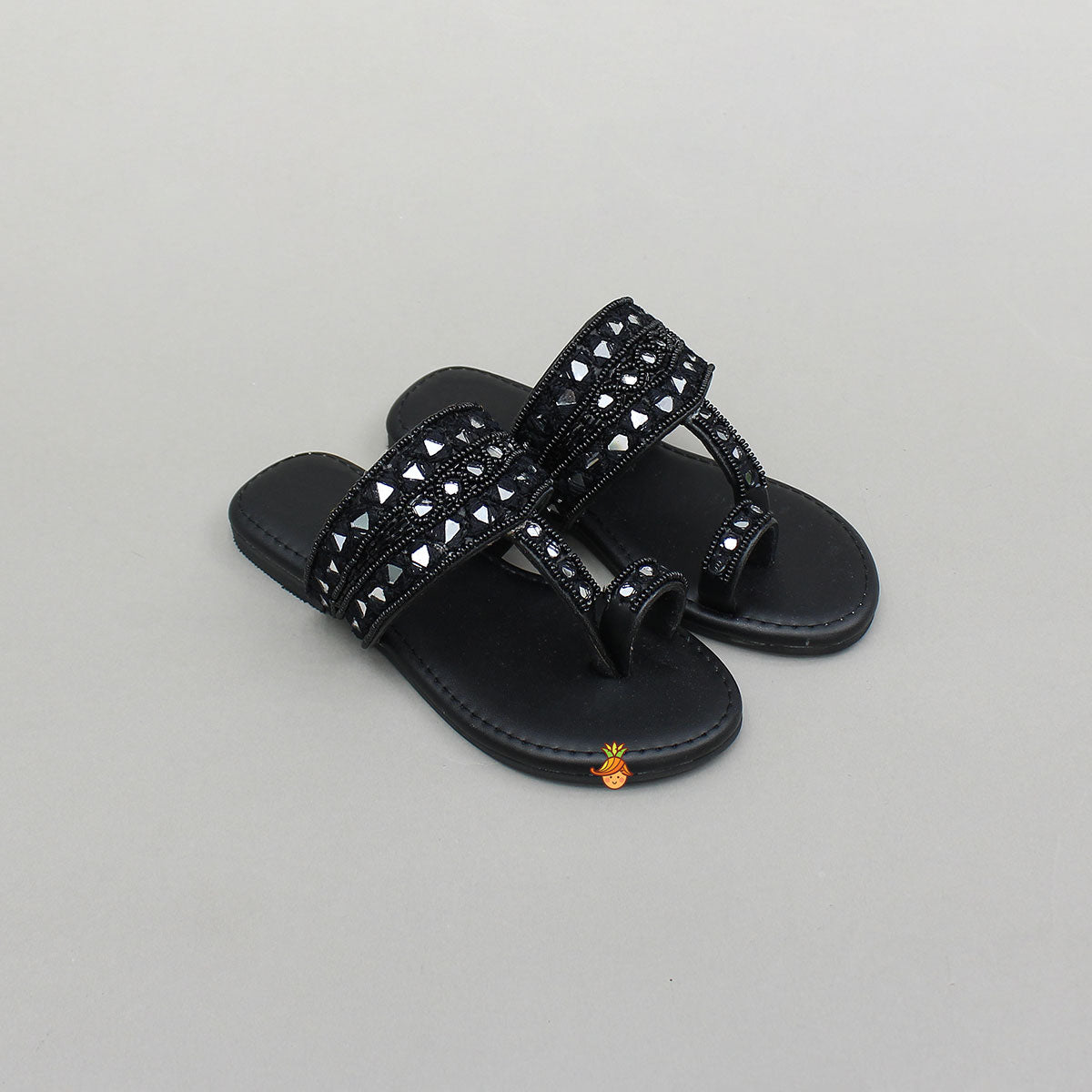 Mirror Embroidered Bead Detailed Ethnic Flats