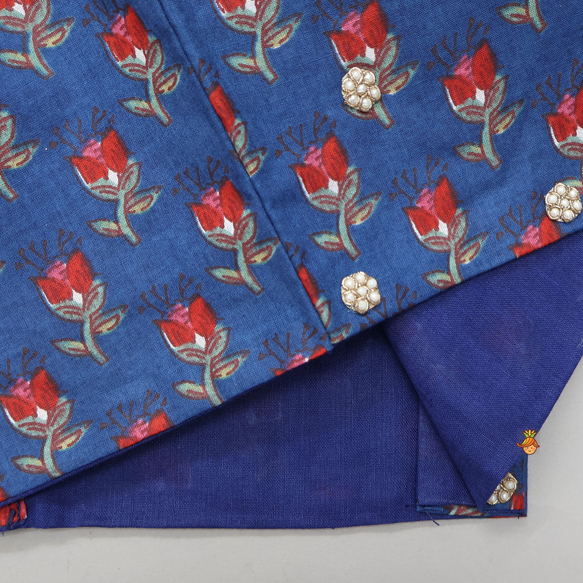 Floral Printed Halter Neck Cotton Top With Floral Printed Lehenga