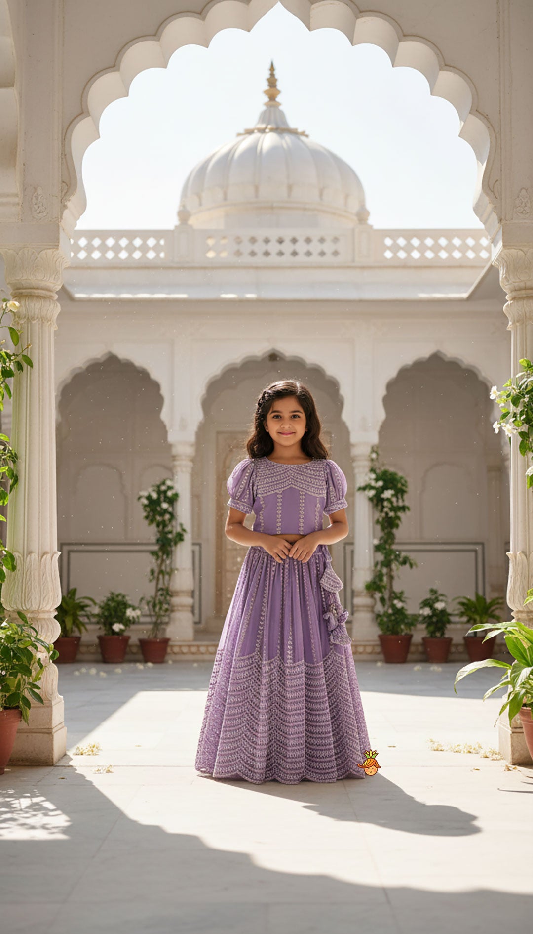 Sequin-Embroidered Glittery Top And Lehenga