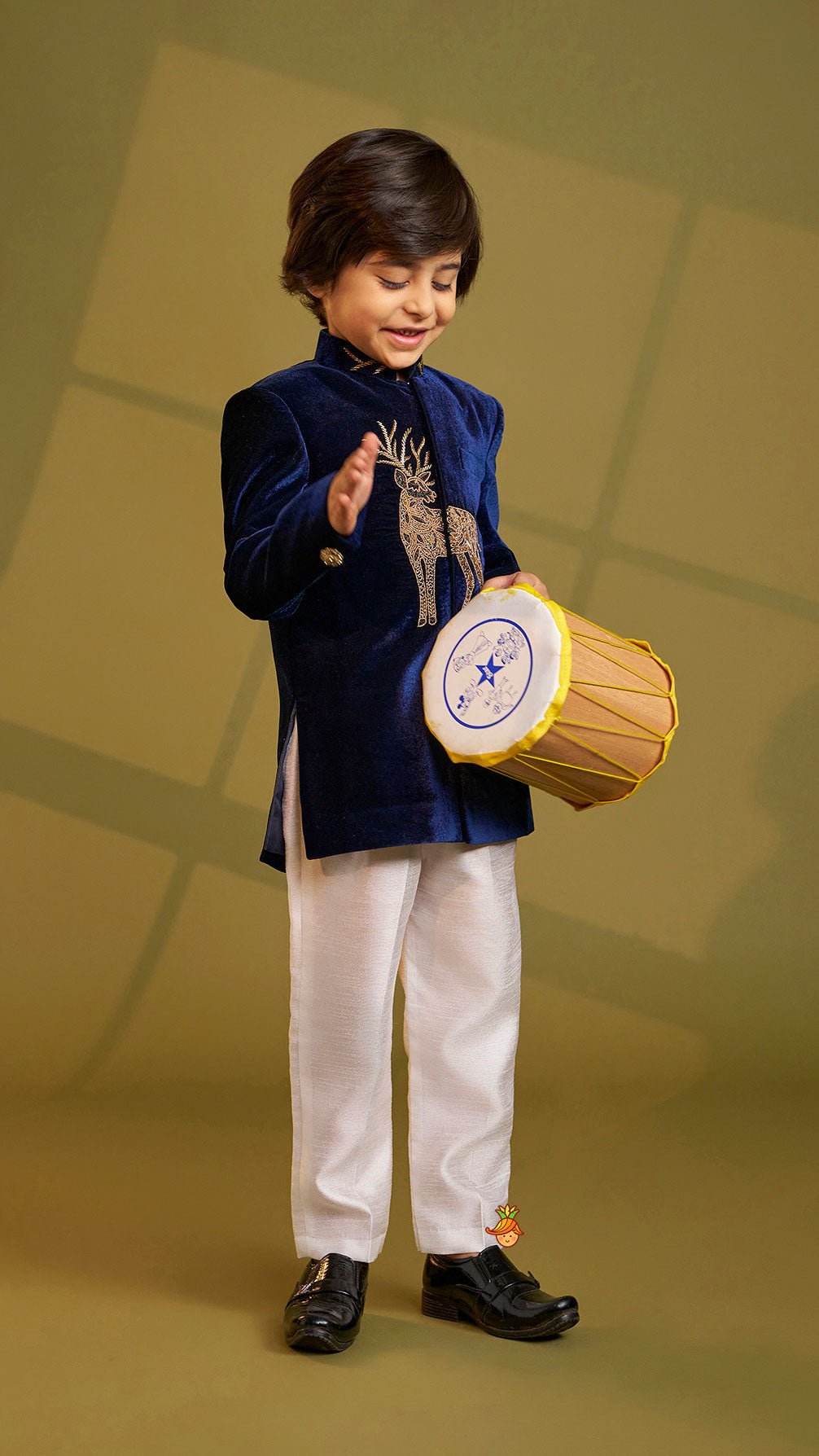 Stylish Cut Dana And Beads Embroidered Velvet Sherwani With Pyjama