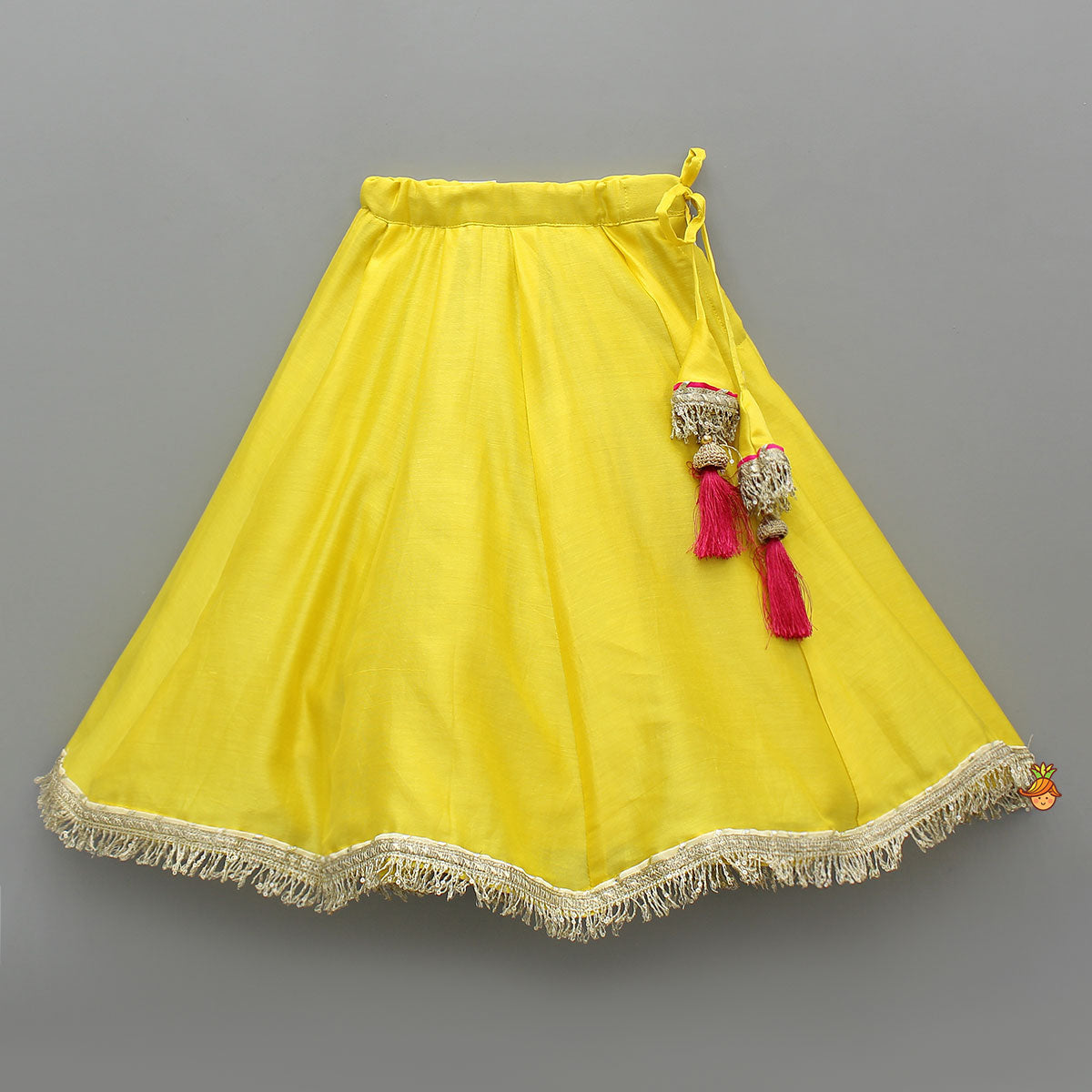 Contrasting Thread Embroidered Top And Lehenga