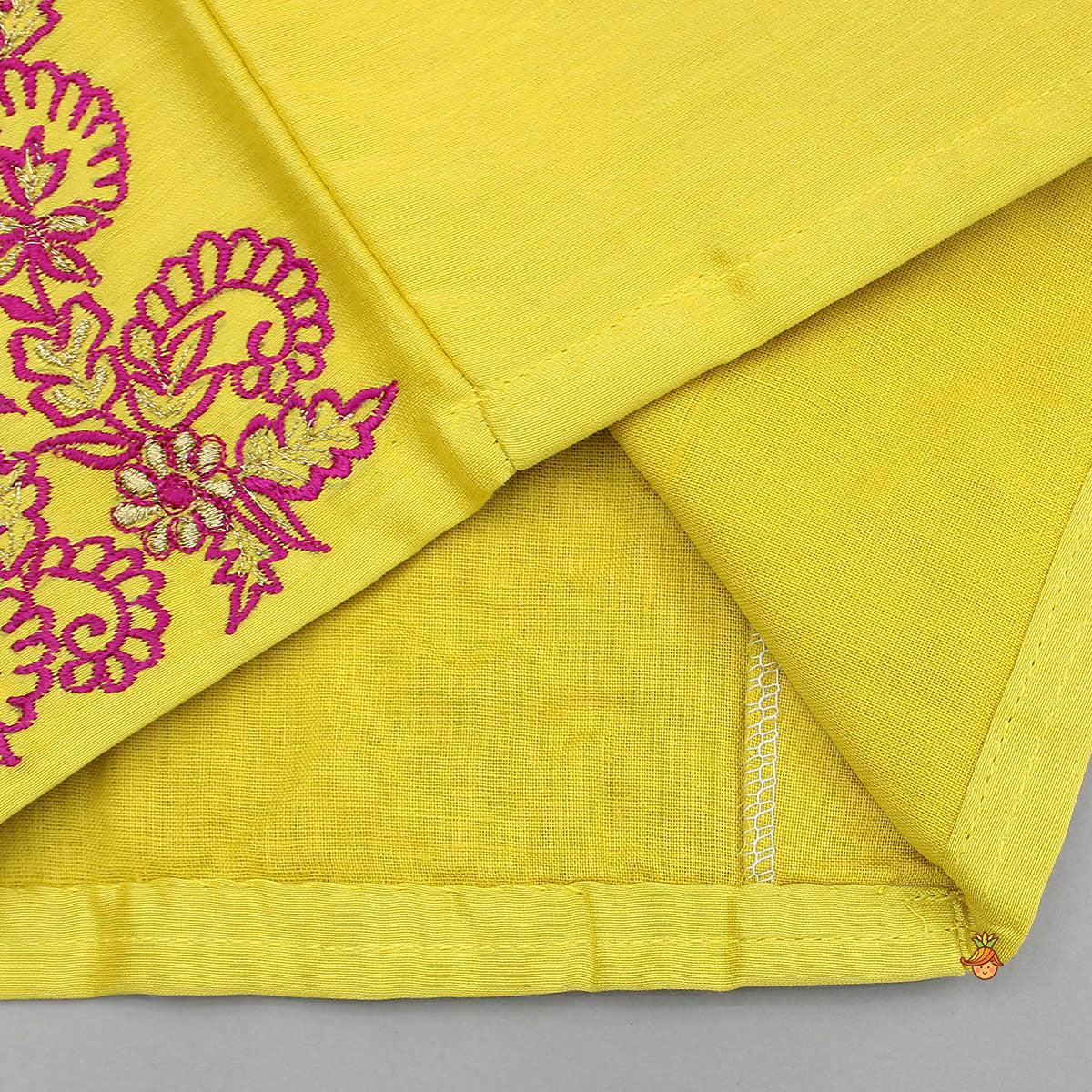 Contrasting Thread Embroidered Top And Lehenga