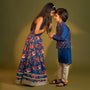 Ethnic Kurta With Pocket-Detail Jacket And Pyjama twinning model image 1