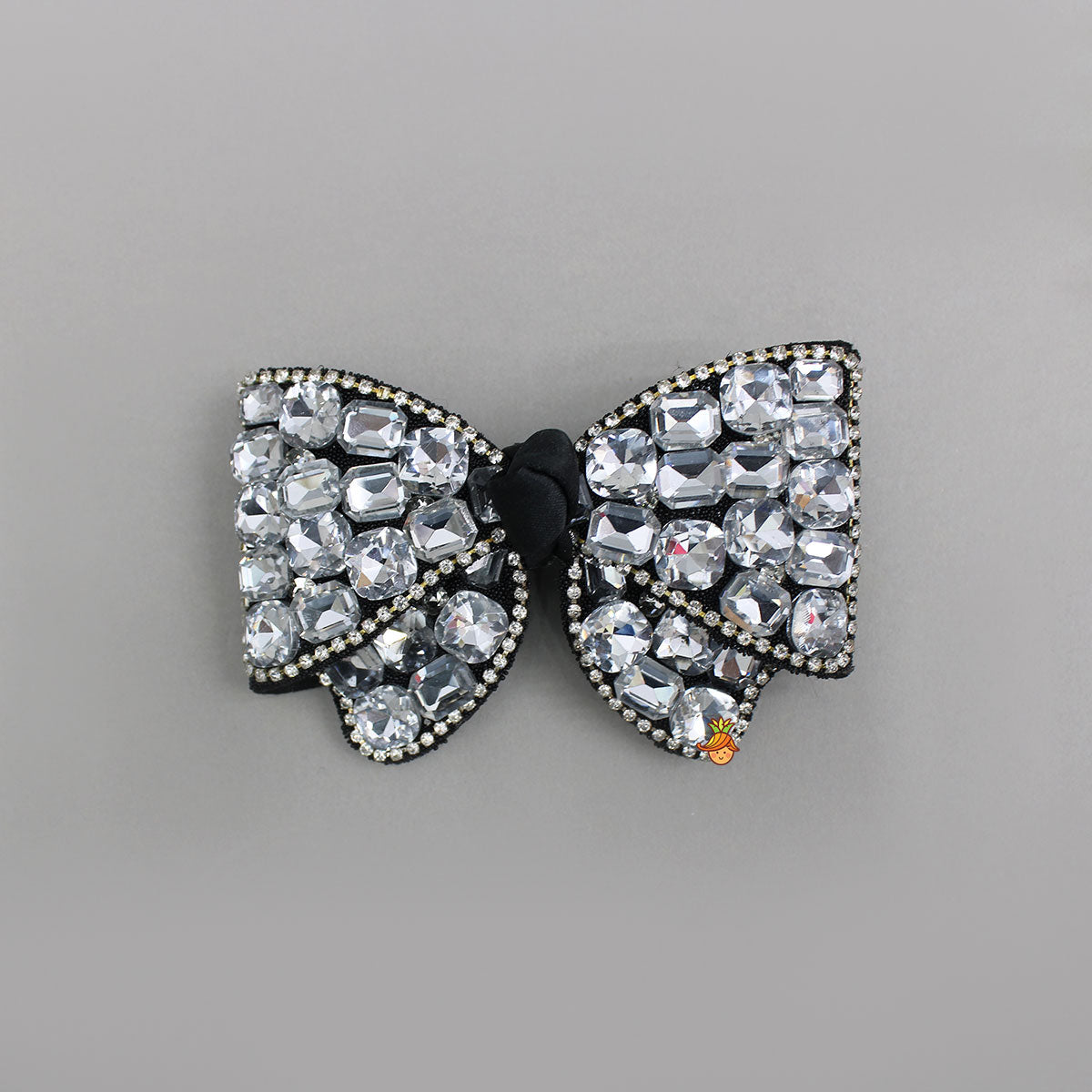 Glass Crystal Beads Embellished Bow Hair Clip