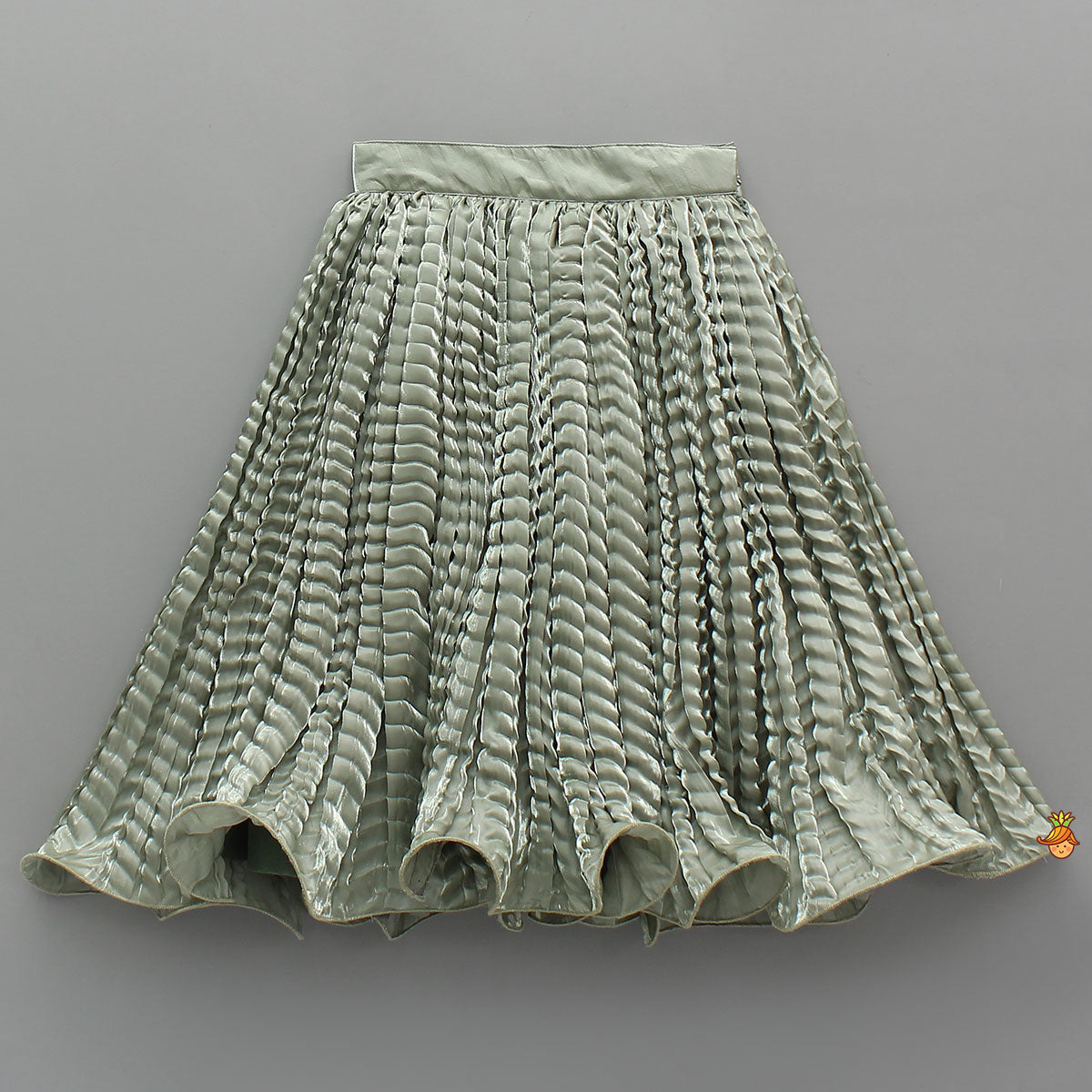 Gorgeous Open-Back Top And Crushed Lehenga with Wrist Cuff