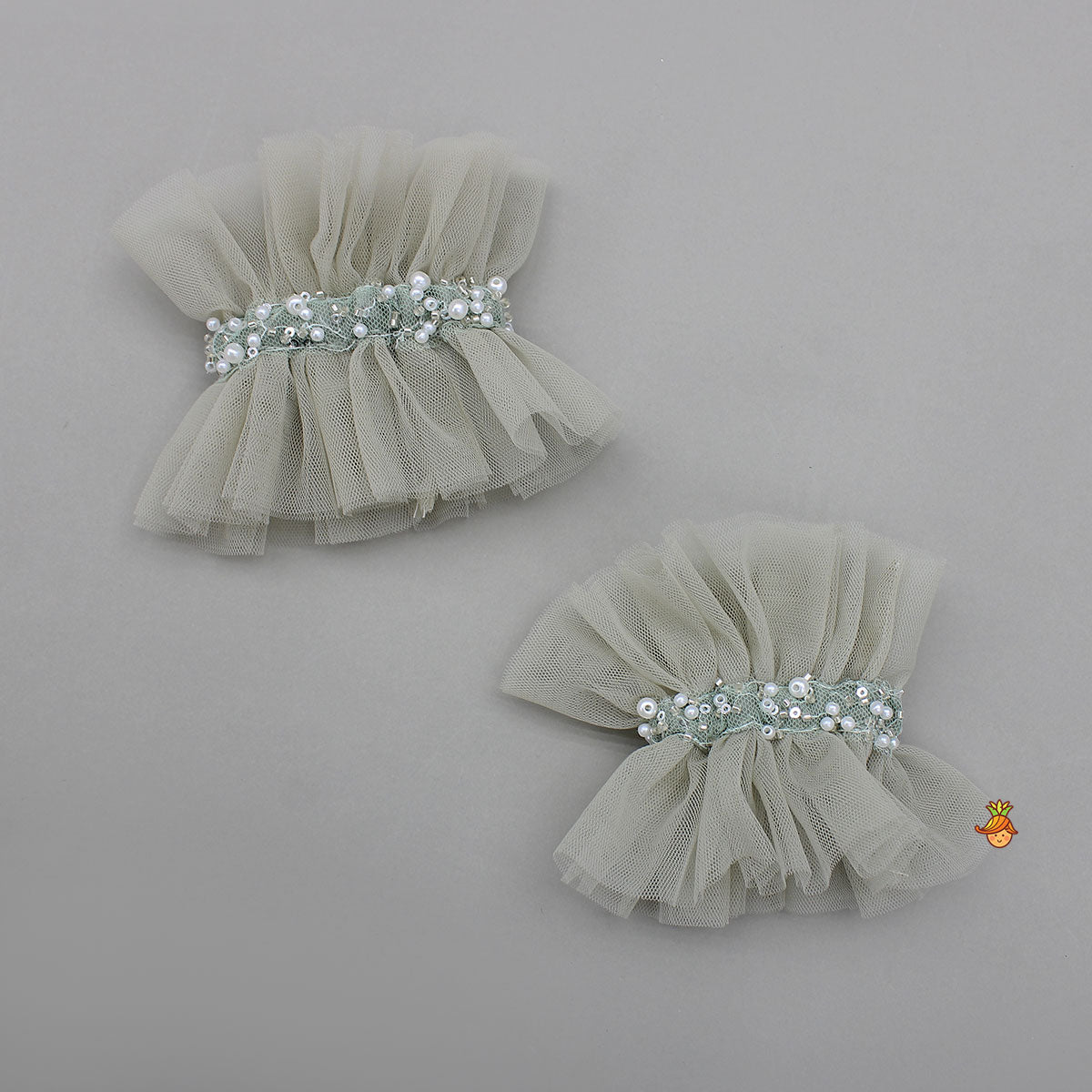 Gorgeous Open-Back Top And Crushed Lehenga with Wrist Cuff