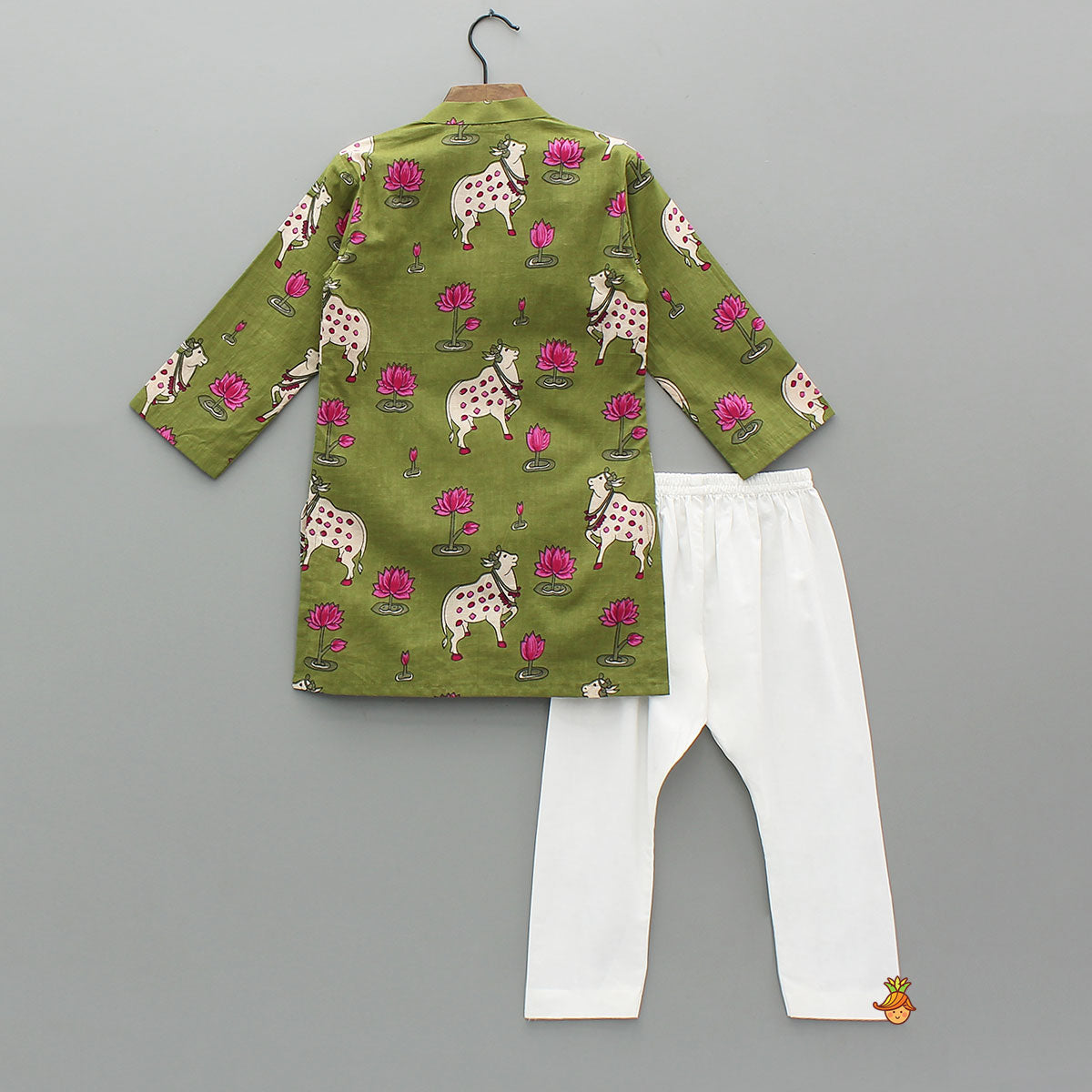 Front Open Printed Kurta With Pyjama