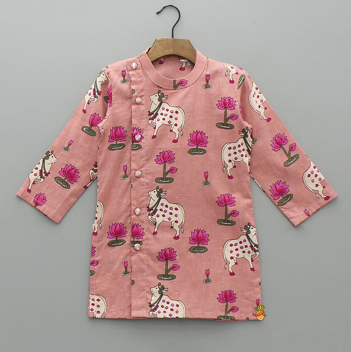 Lotus Printed Ethnic Kurta With Pyjama