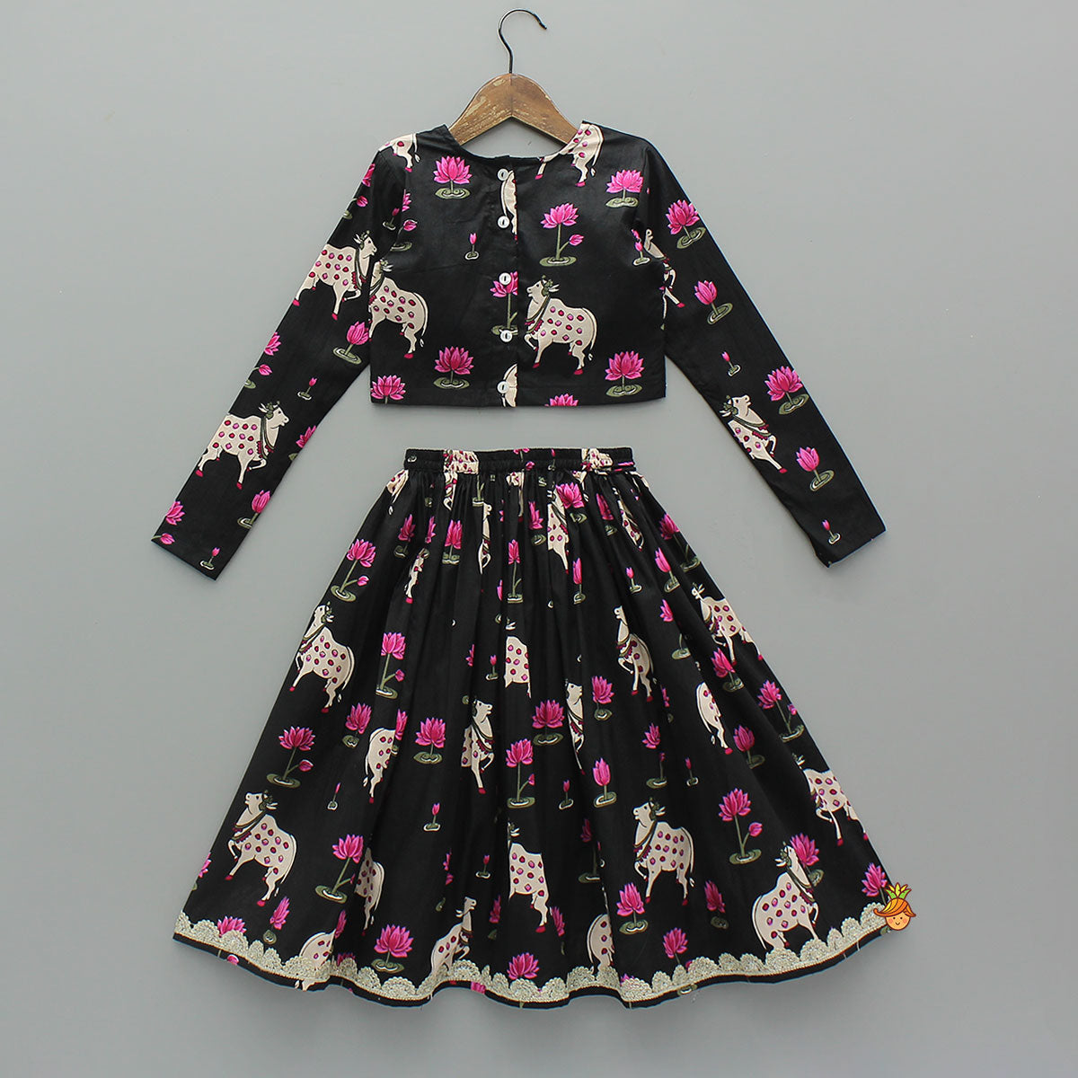 Applique Work Top With Matching Lehenga And Dupatta