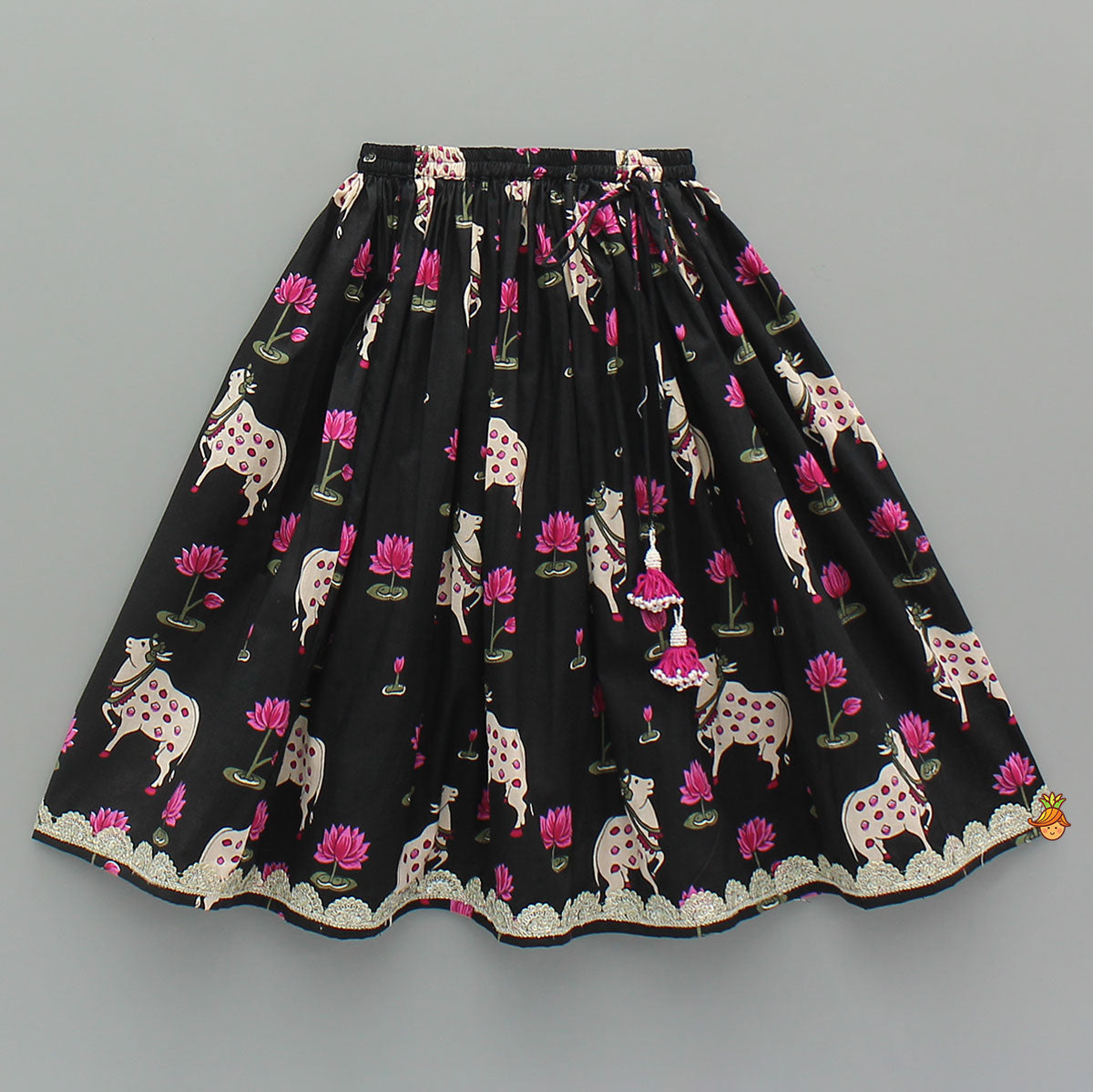 Applique Work Top With Matching Lehenga And Dupatta