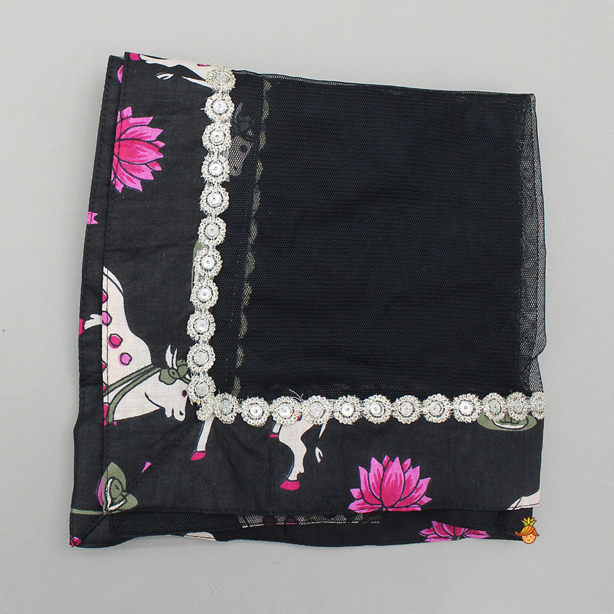 Applique Work Top With Matching Lehenga And Dupatta