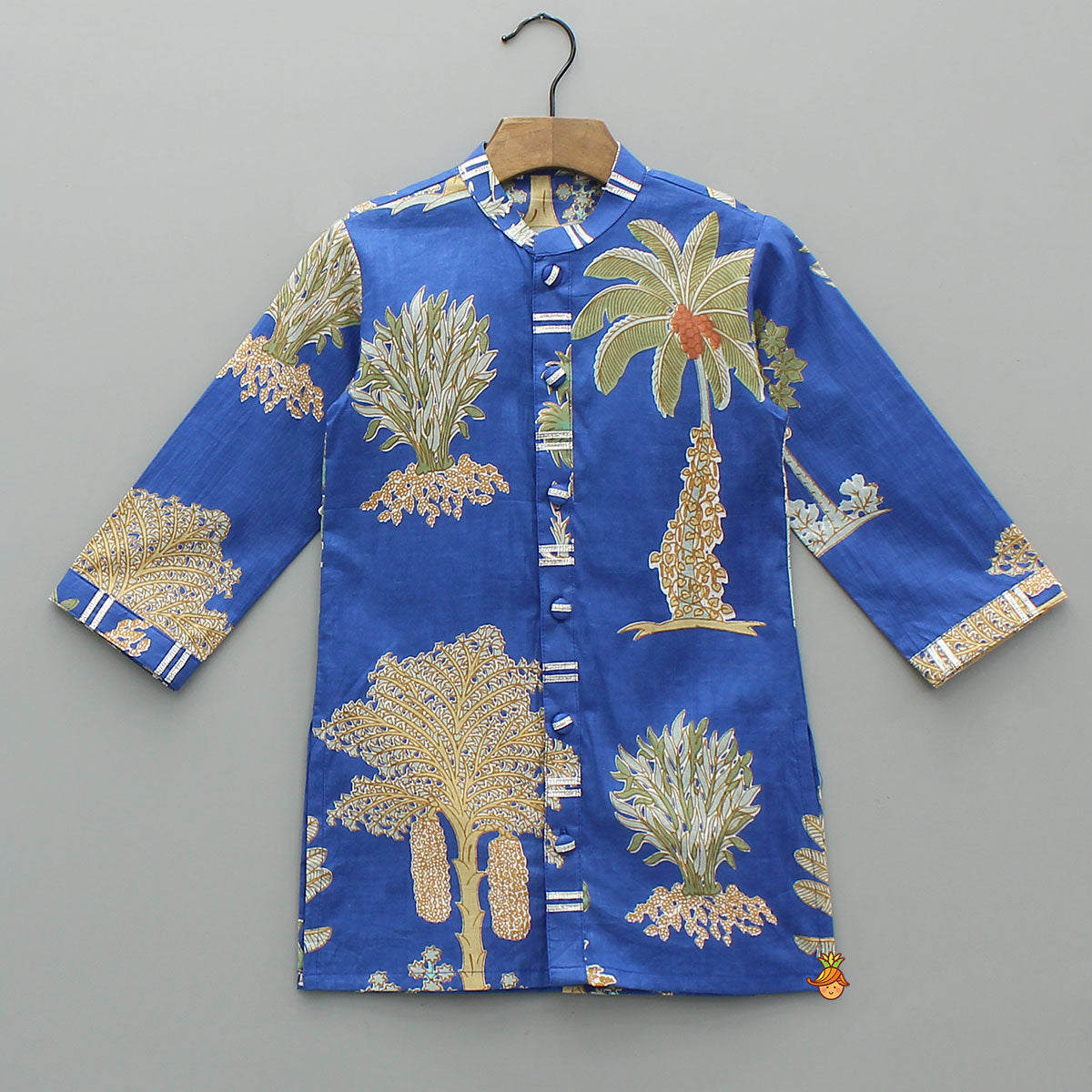 Front Open Printed Kurta With Pyjama