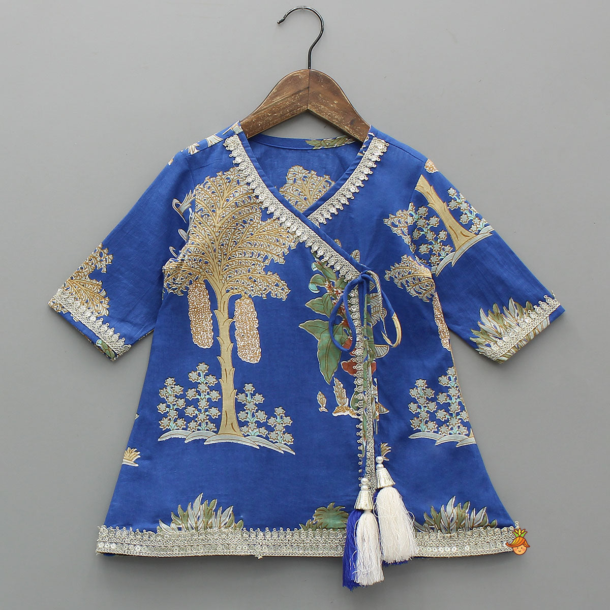 Printed Graceful Kurti And Sharara With Net Dupatta