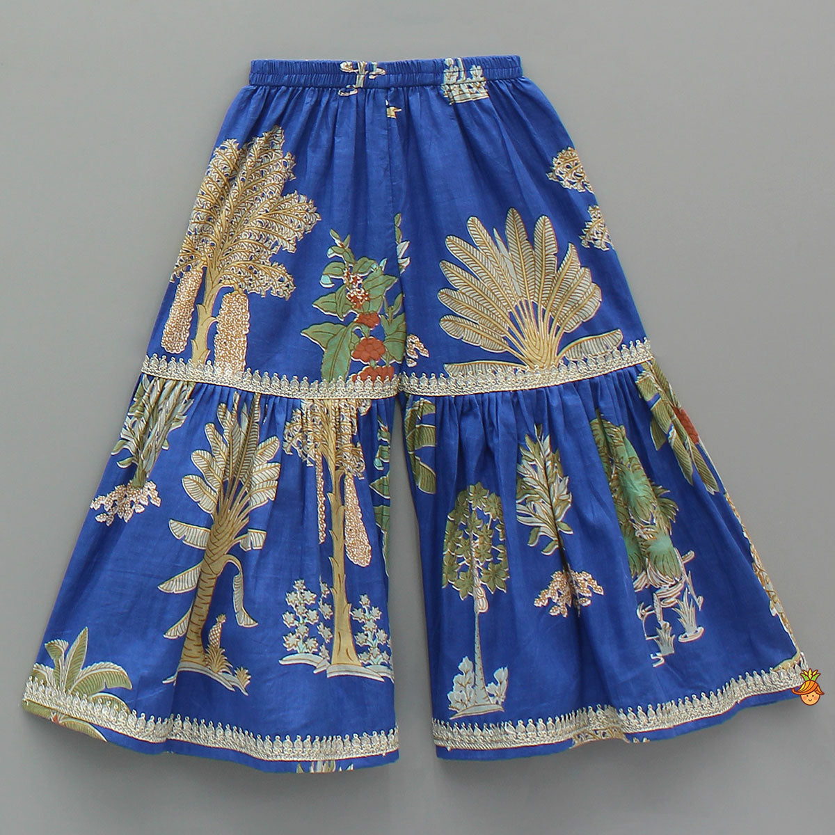 Printed Graceful Kurti And Sharara With Net Dupatta