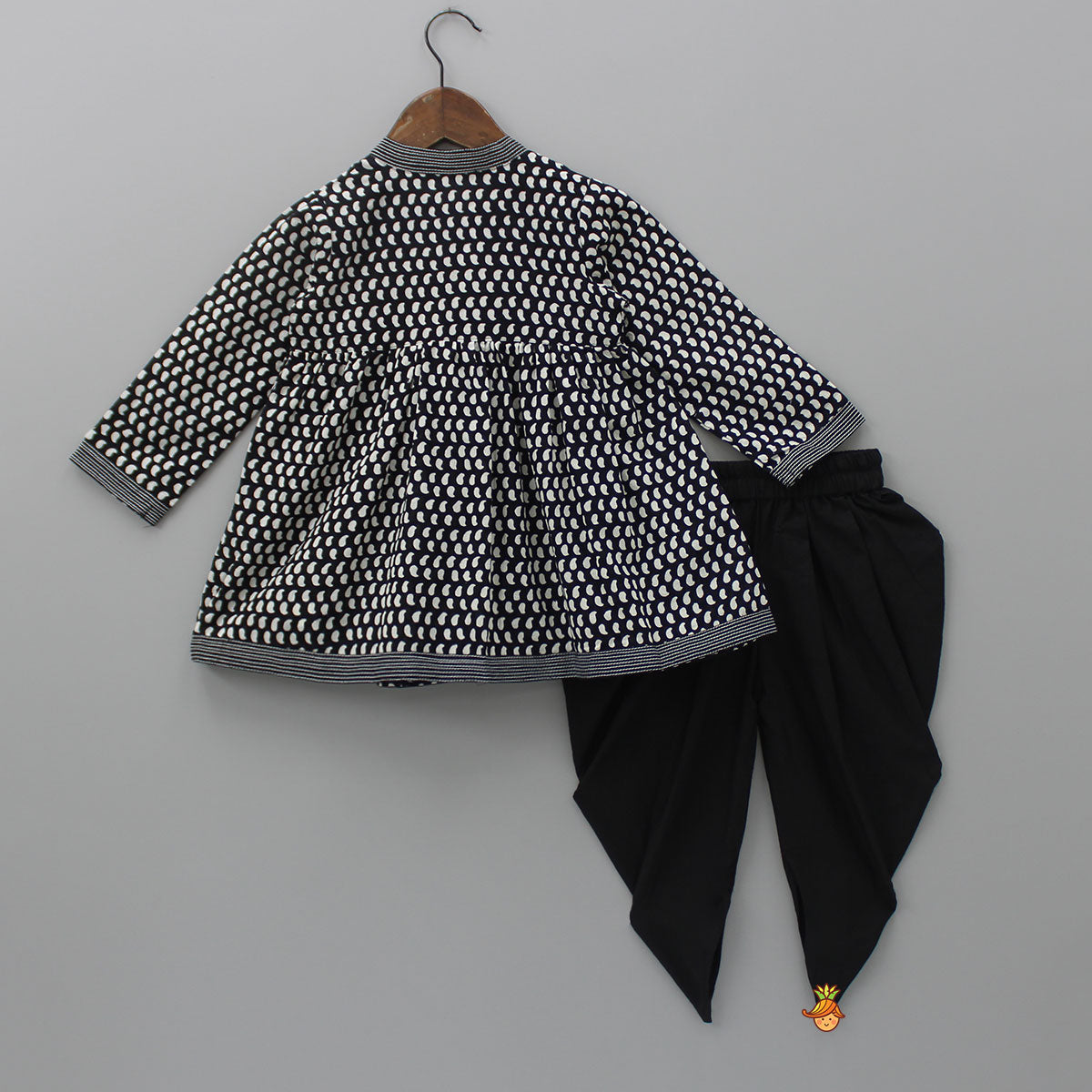 Hand Block Printed Angarkha Kurti With Dhoti