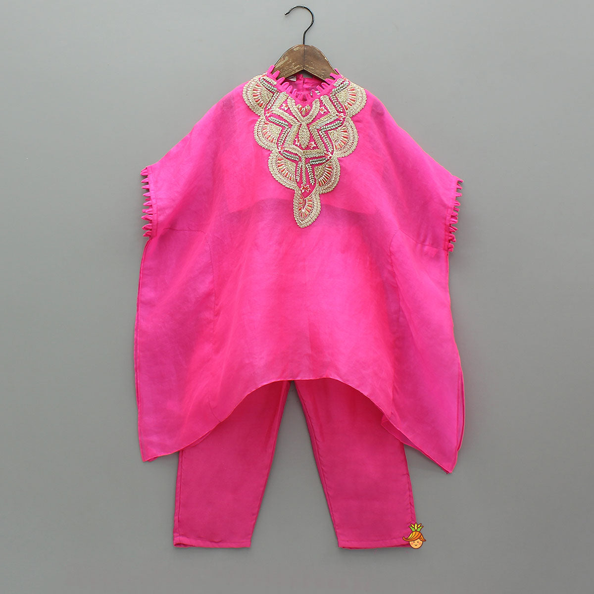 Kaftan Top With Inner Crop Top And Pant