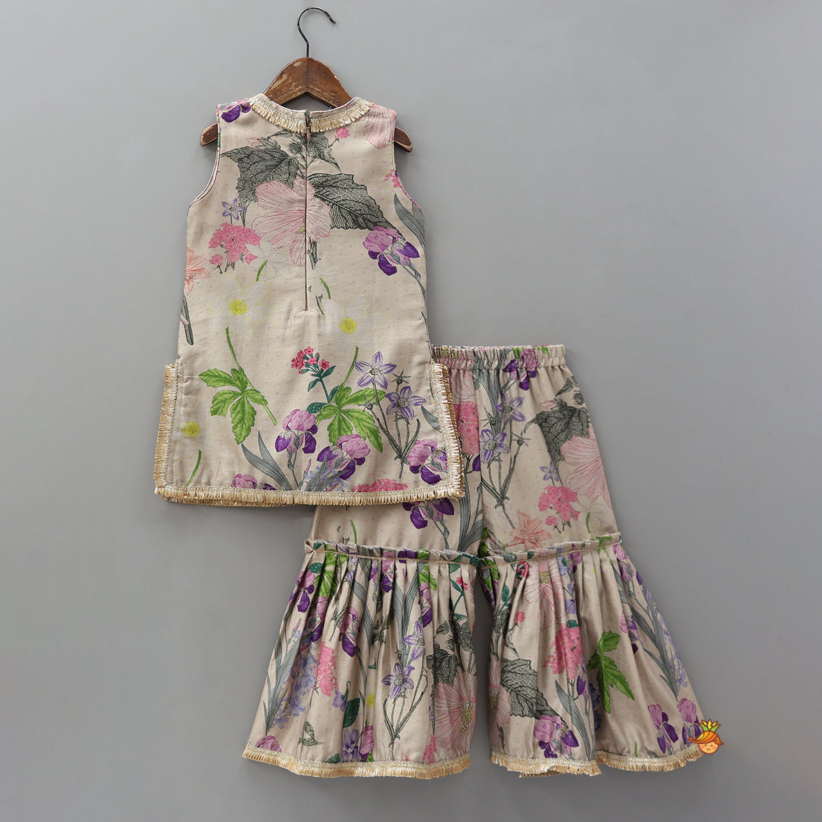 Embroidered Yoke Kurti And Sharara