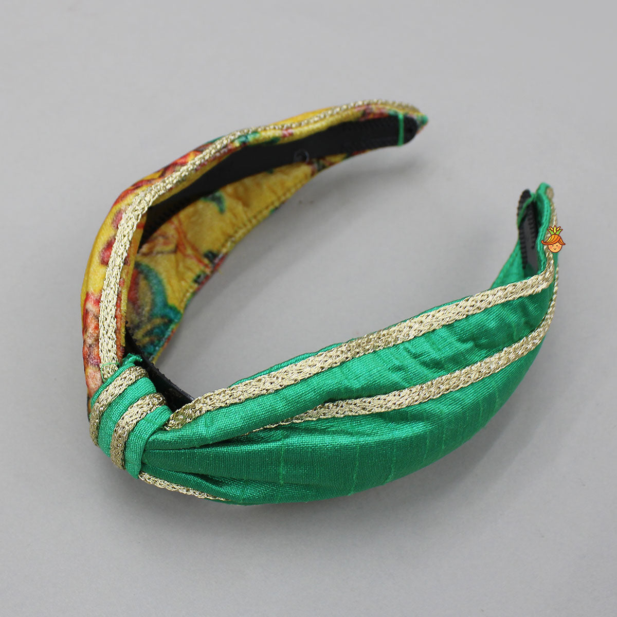 Printed Velvet Anarkali With Embroidered Pouch And Matching Hairband