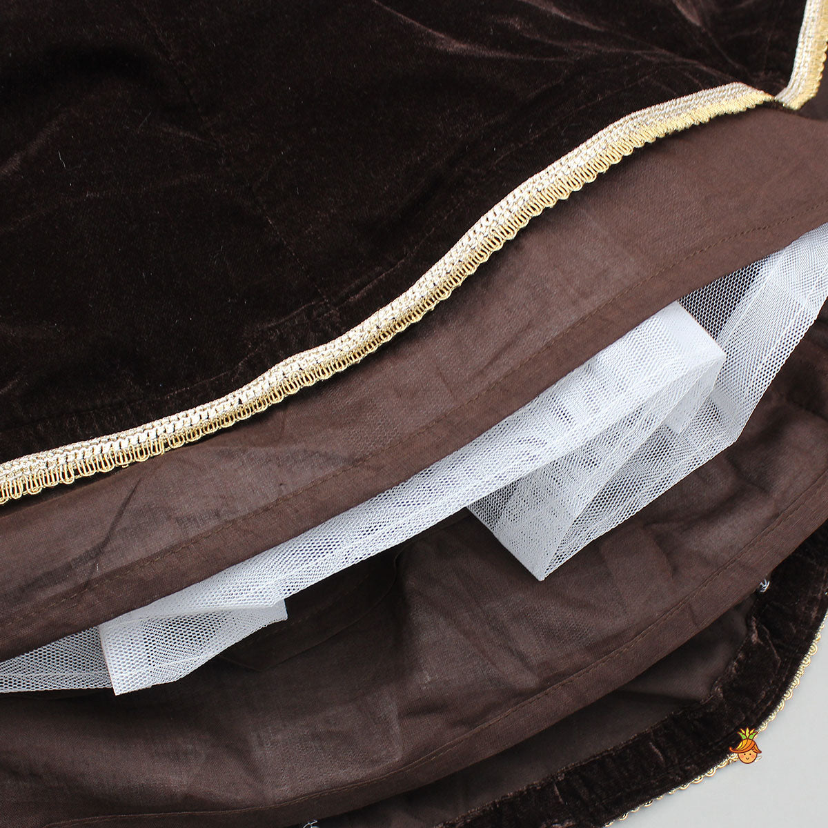 Velvet Lace Work Top And Lehenga