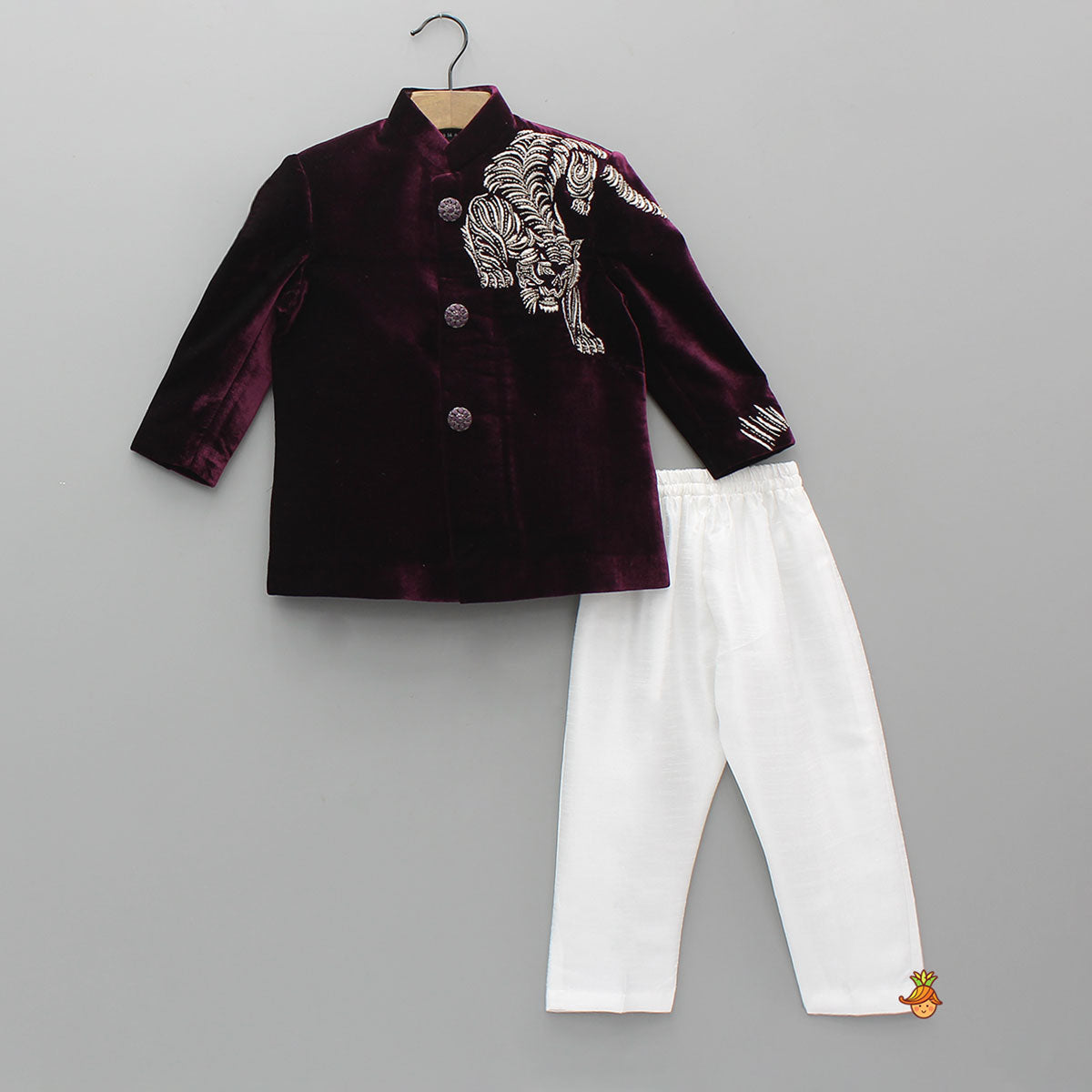 Motifs Embroidered Sherwani With Pyjama