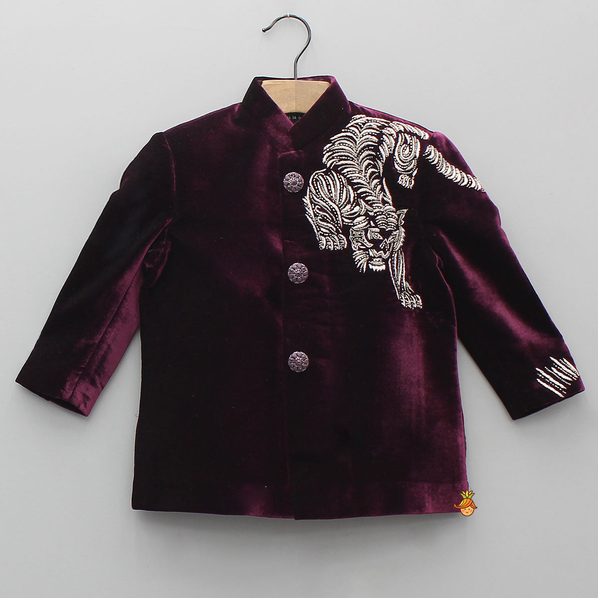 Motifs Embroidered Sherwani With Pyjama
