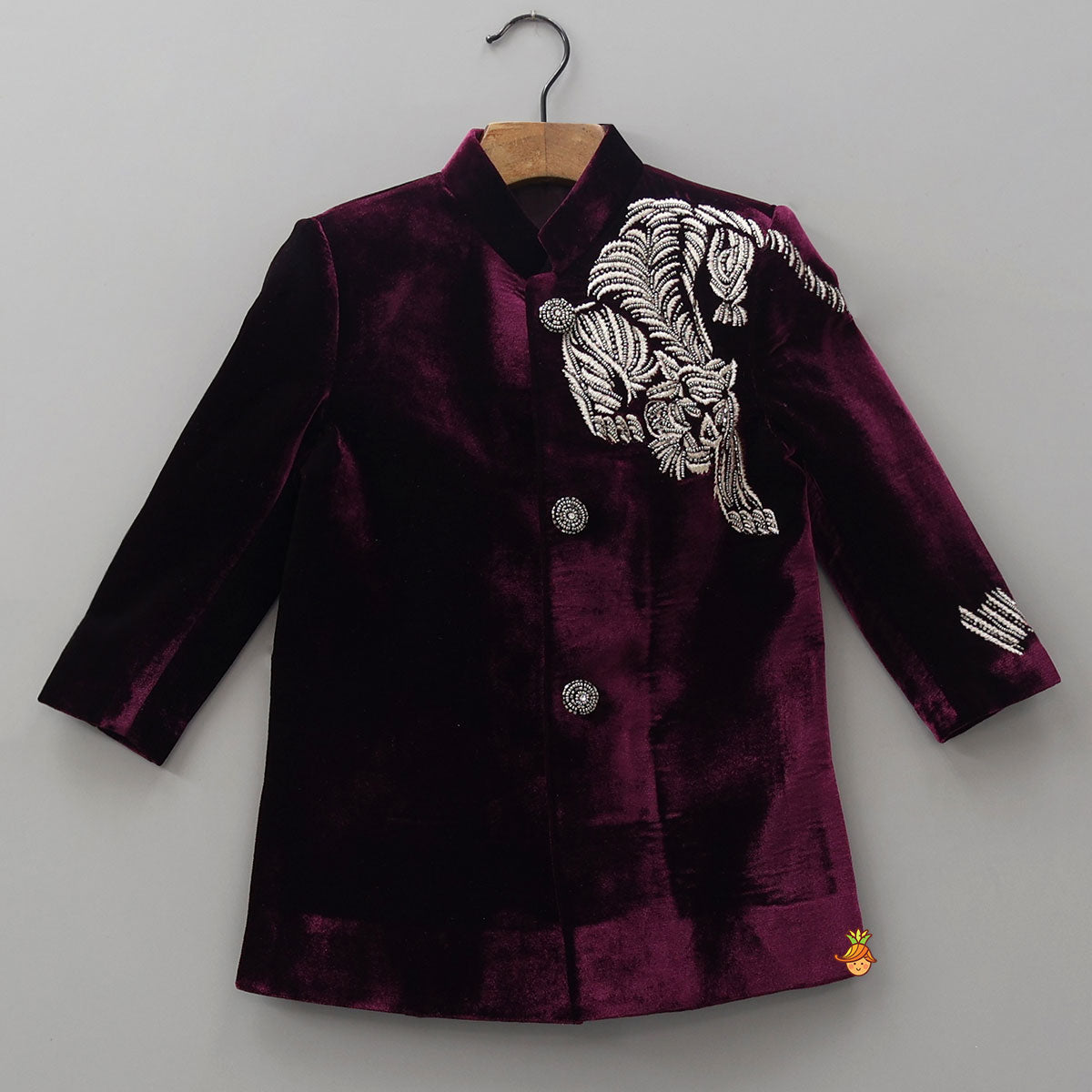 Motifs Embroidered Sherwani With Pyjama