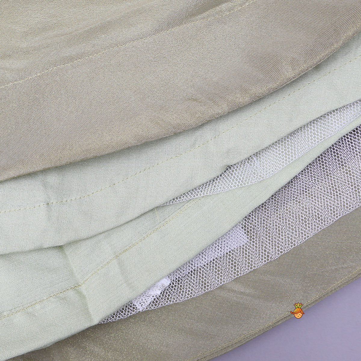 Ethnic Floral Printed And Embroidered Peplum Top With Lehenga