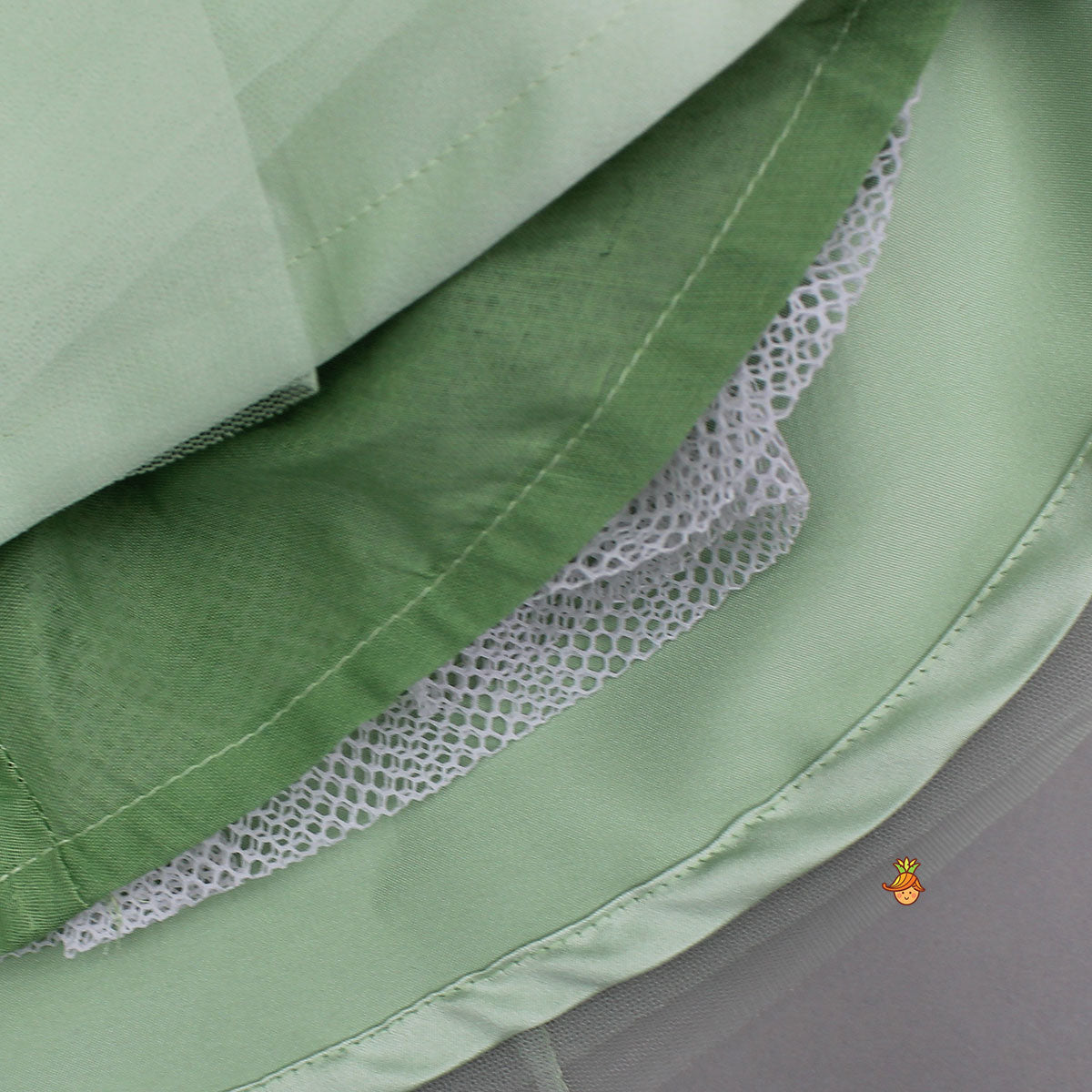 Shiny Lace Work One Shoulder Top And Ruffle Lehenga