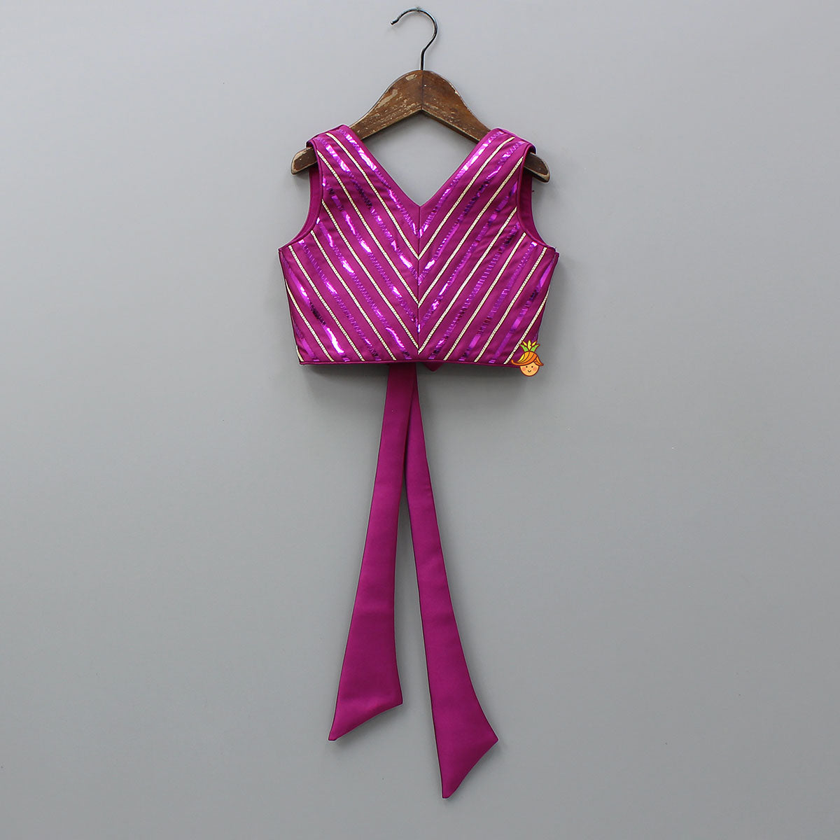 Lace-Detailed V-Neck Charming Top And Flared Lehenga