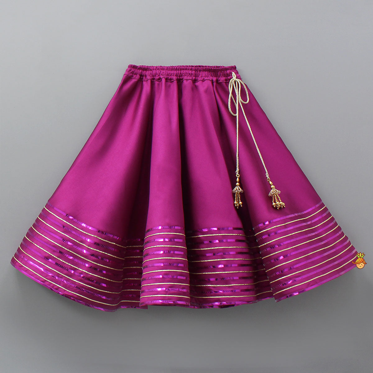 Lace-Detailed V-Neck Charming Top And Flared Lehenga