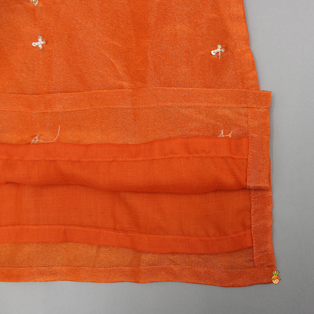 Shimmery Kurta With Embroidered Placket And Pyjama