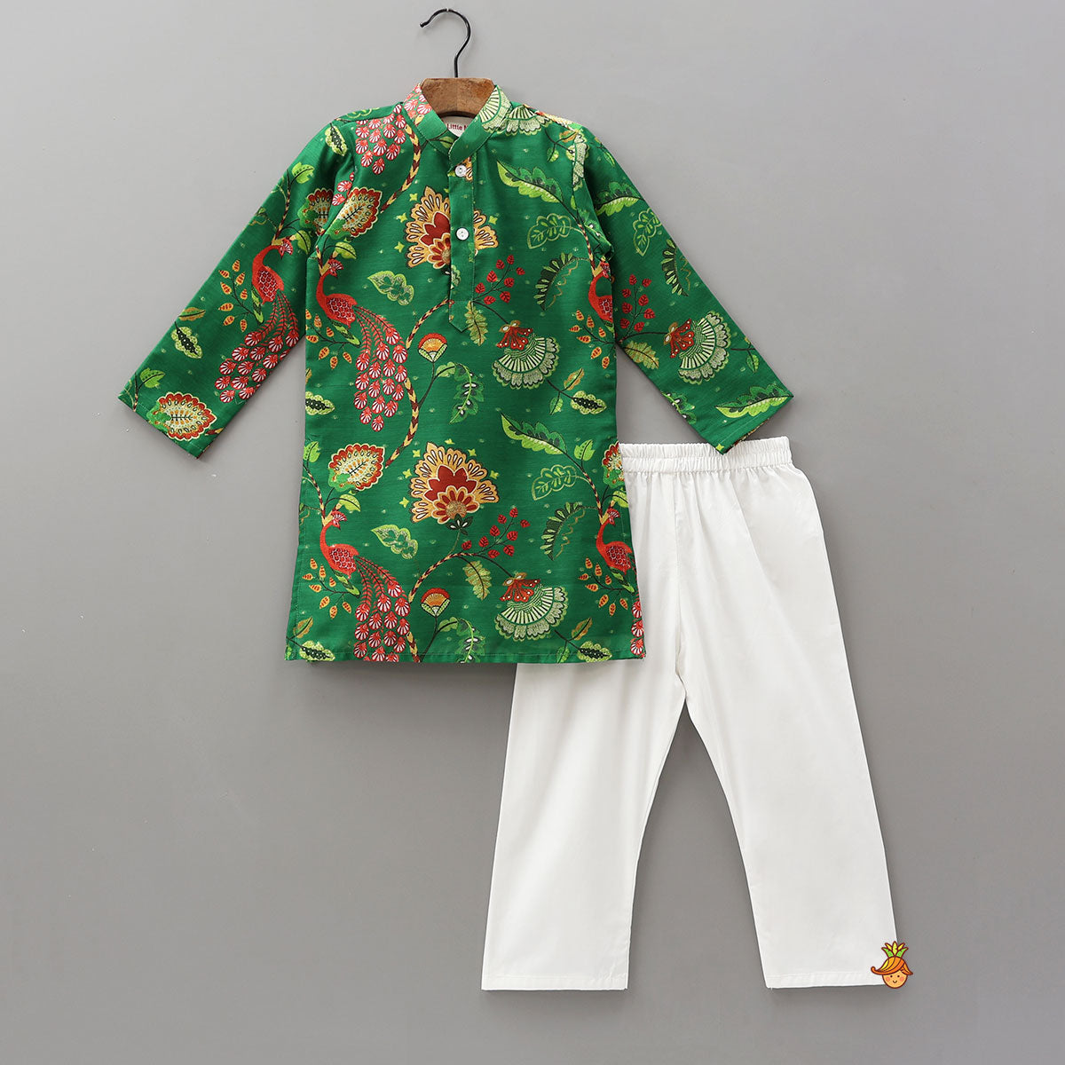 Front Placket Floral Printed Kurta With Pyjama